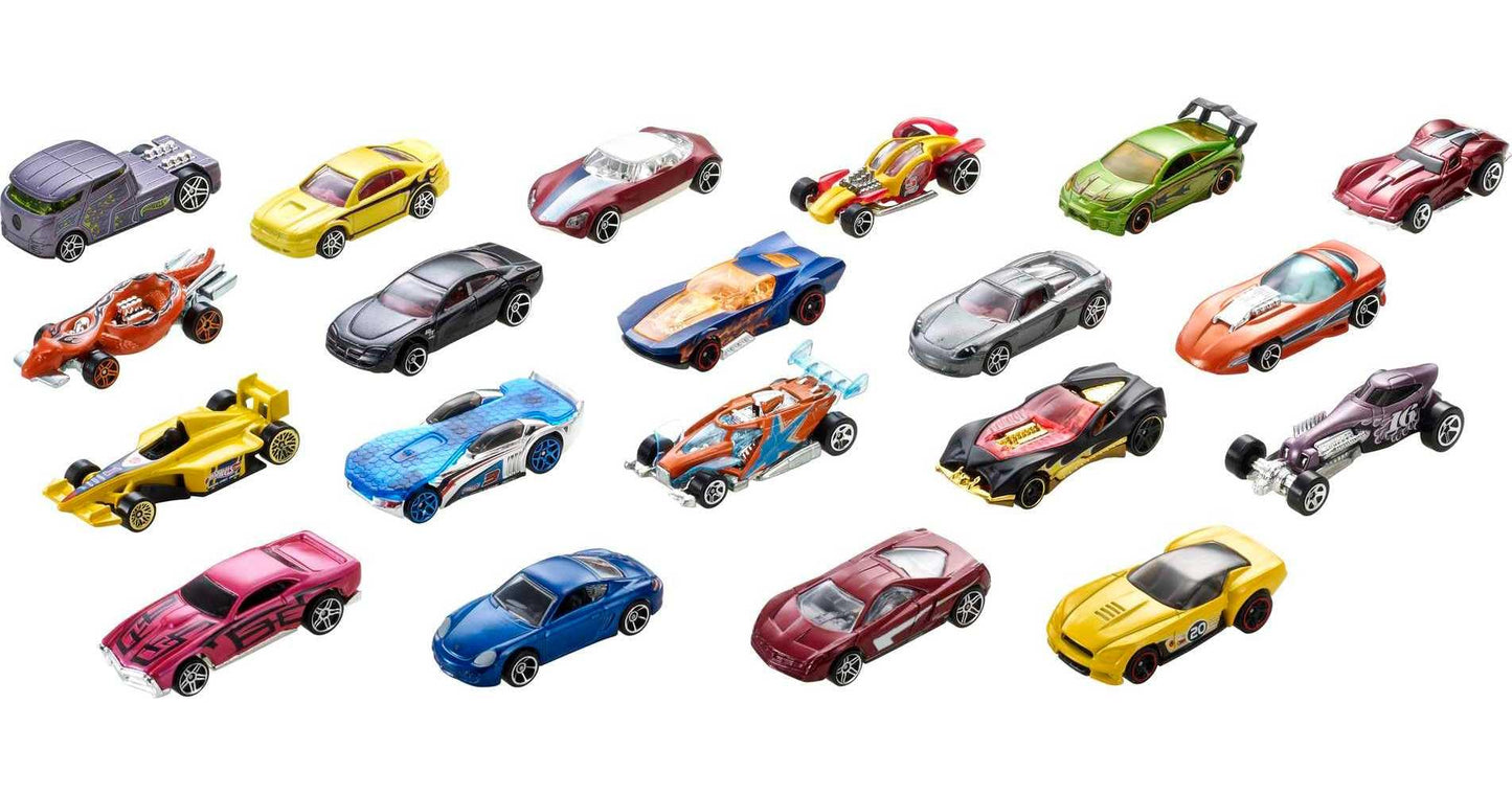 Hot Wheels Toy Cars & Trucks 20-Pack, Set of 20 1:64 Scale Vehicles for Play or Display, Instant Collection (Styles May Vary)