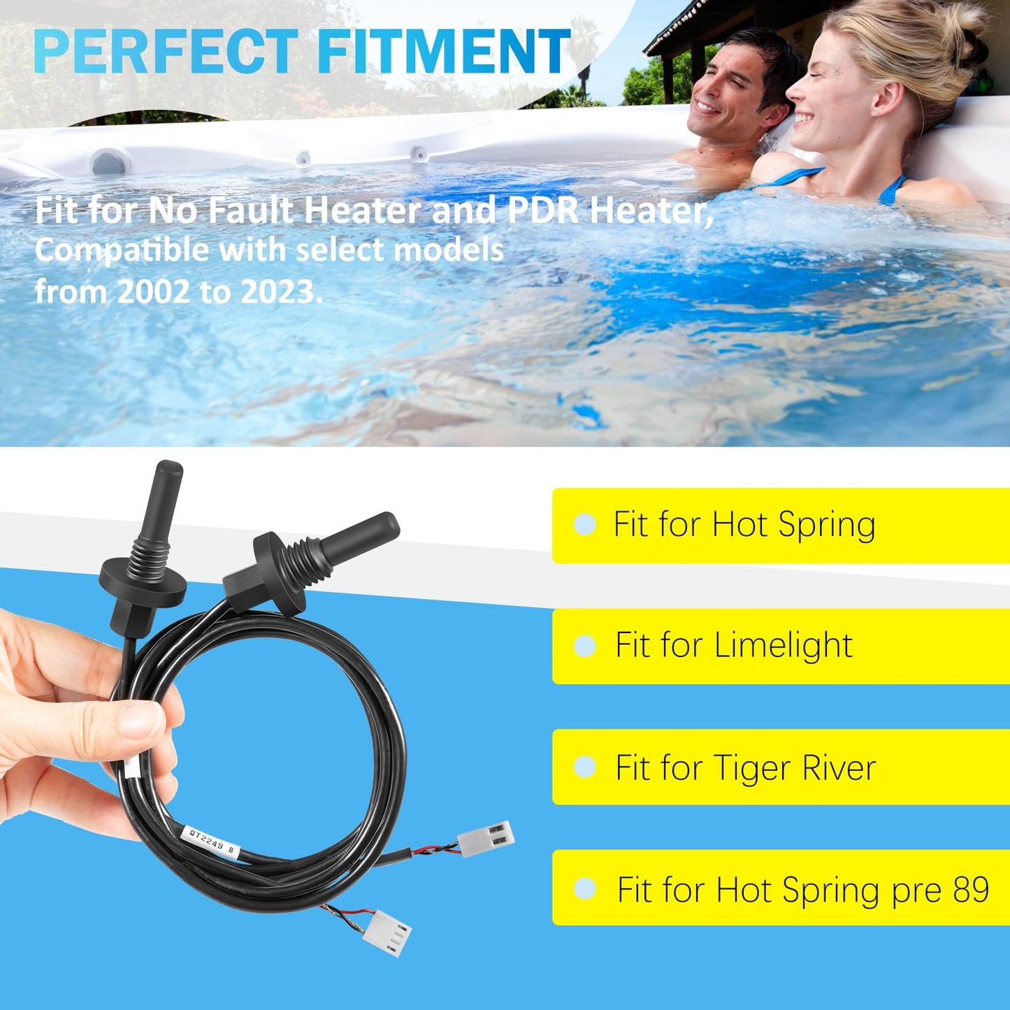 79005 & 79006 Hot Tub Hi-Limit/Temp Sensor Kit for Watkins No Fault Heater, Hot Spring, Tiger River and Limelight Spas, Replace 39525, 39530 Thermostat Sensor Kit, Hot Tub/Spa Heater Sensors