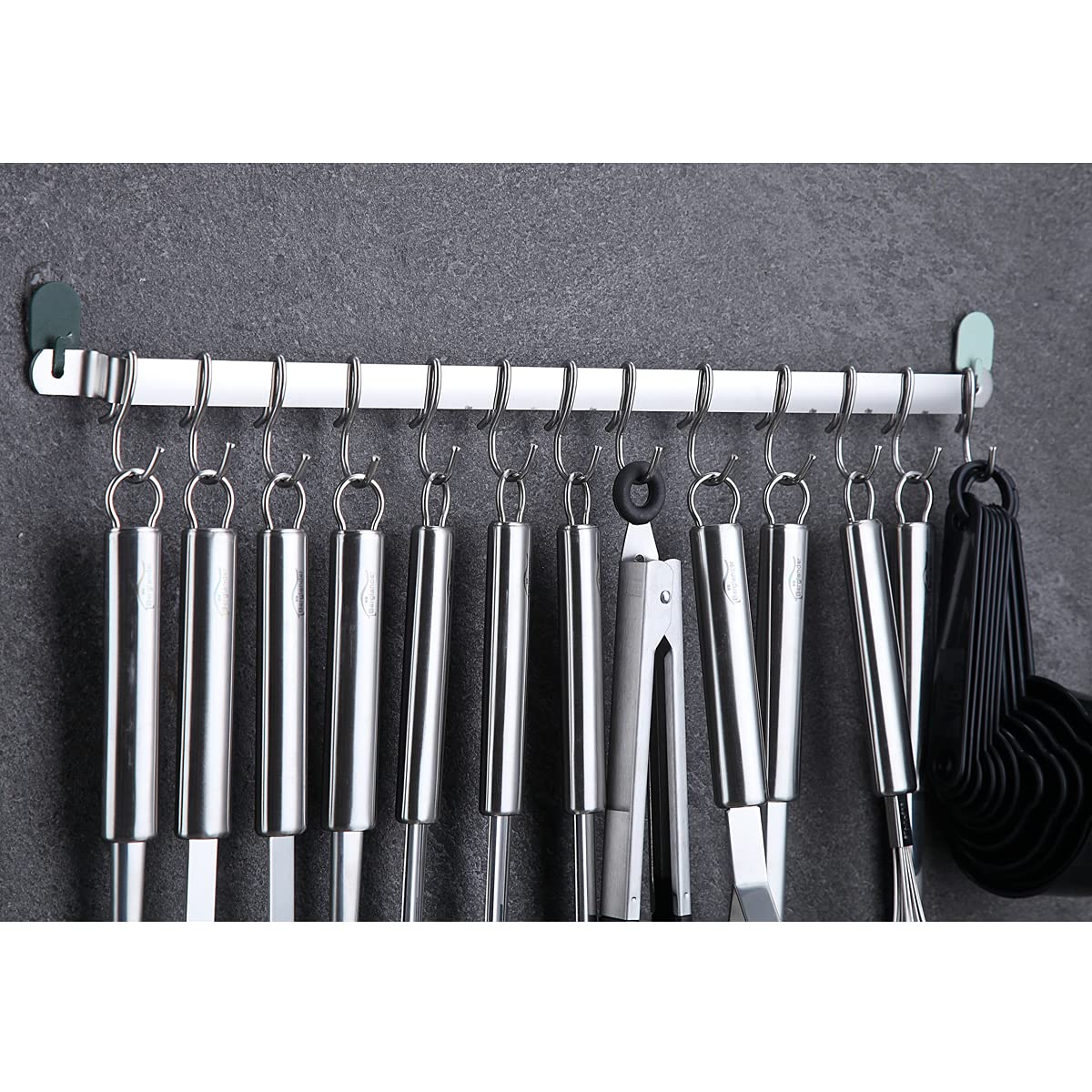 Berglander Kitchen Utensils Set 38 Pieces, Stainless Steel Cooking Utensils Set, Kitchen Gadgets Cookware, Kitchen Tool Set with Utensil Holder Rack and Hooks for Hanging Dishwasher Safe