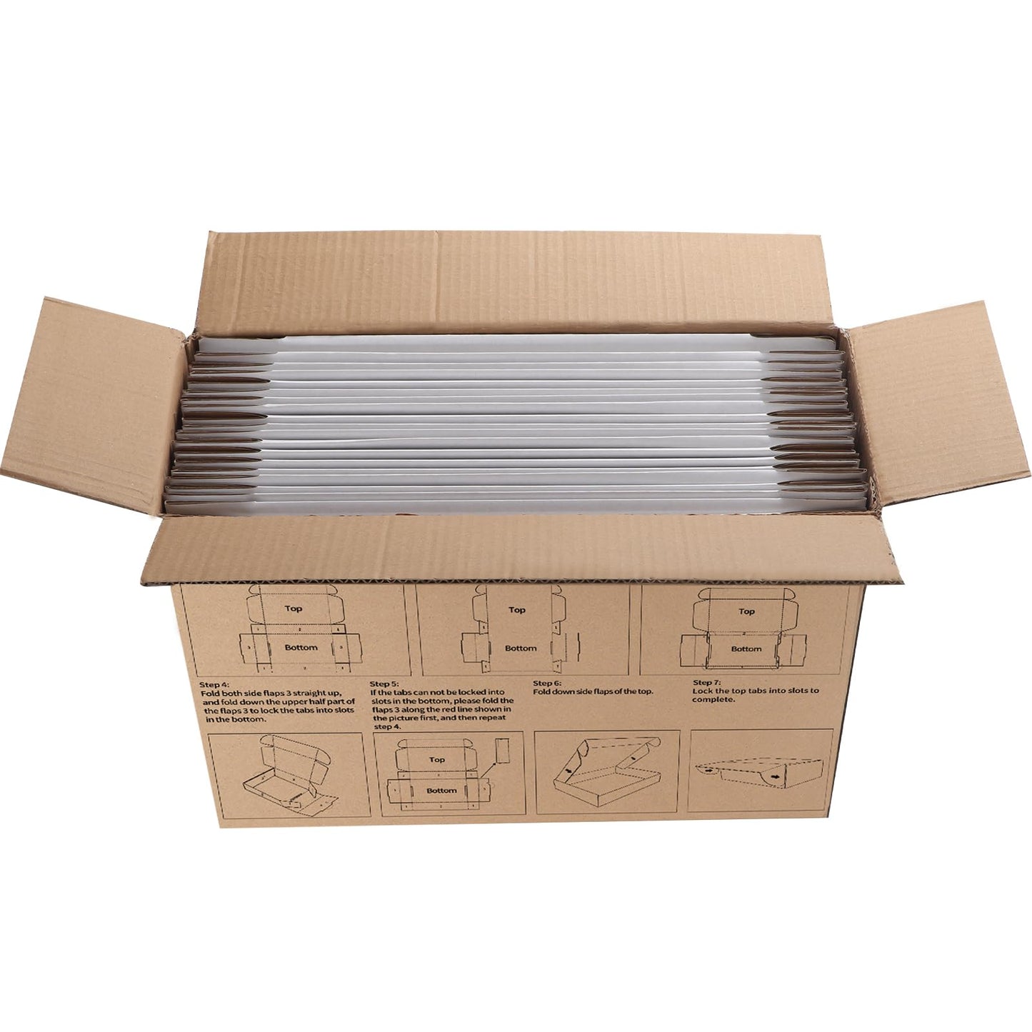 RLAVBL 12x9x2 Inches Shipping Boxes Set of 25, White Corrugated Cardboard Box for Packing, Mailing, Business