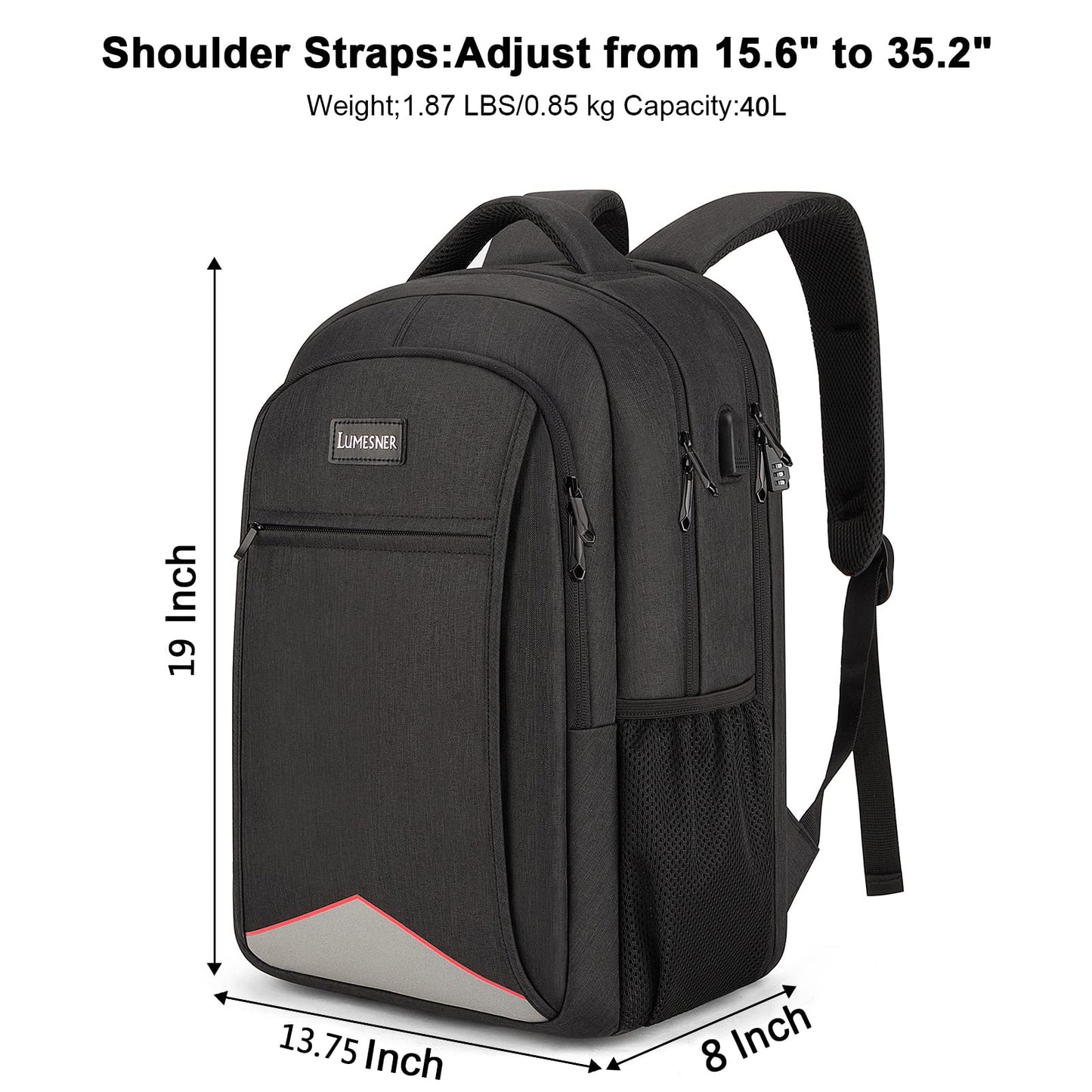 Laptop Backpack for Men,Water Resistant Travel Laptop Backpack with USB Charging Port,Anti Theft College School Backpack