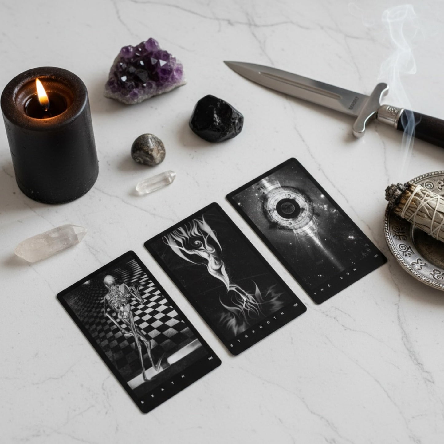 Black Tarot Cards Deck for Shadow Work