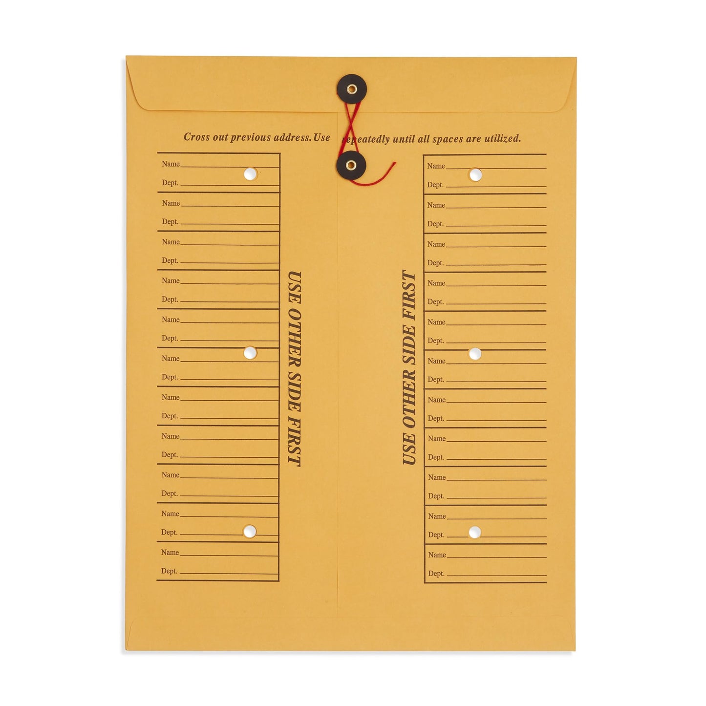 Blue Summit Inter-Department Envelopes, String Tie, Brown Kraft, 12 x 16 Inches – 25 Envelopes