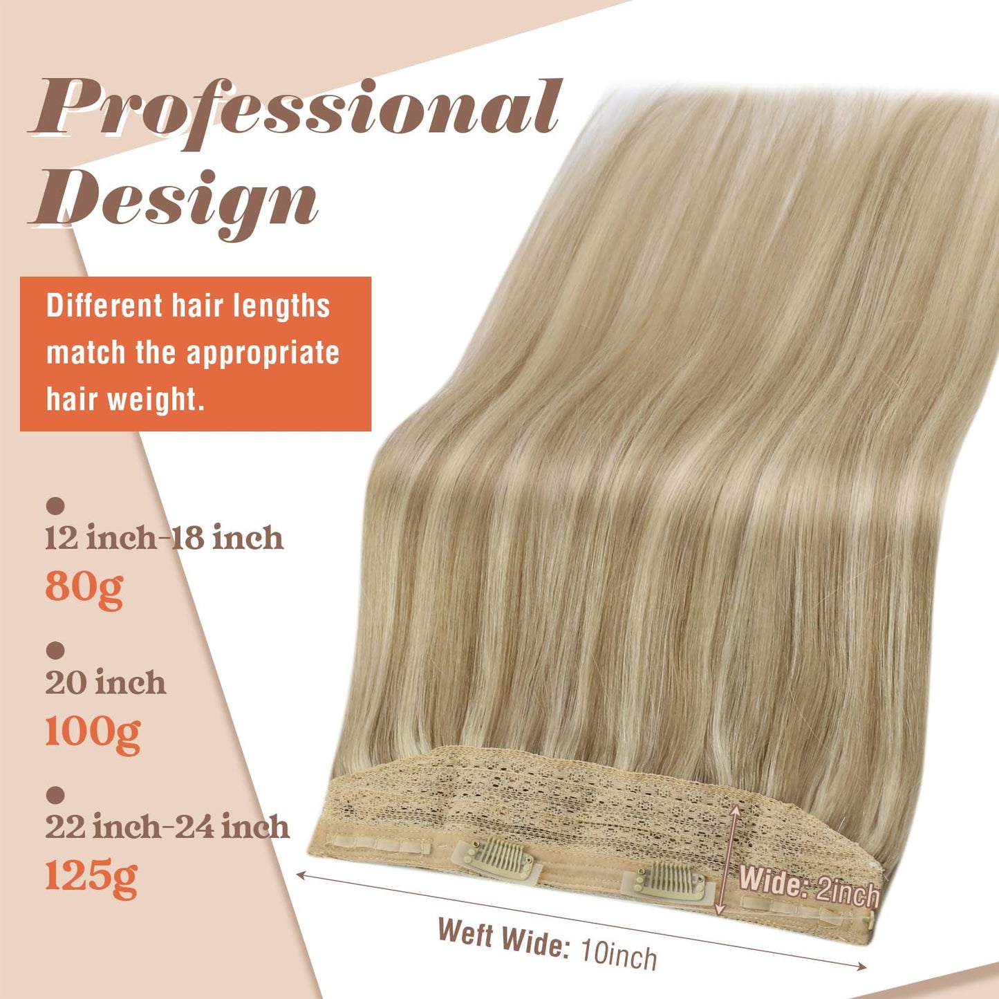 Sunny Hair Wire Hair Extensions Human Hair Invisible Hair Extensions for Women Straight Secret Hidden One Piece Extensions With Adjustable Line Dark Ash Blonde Highlights Golden Blonde 12inch