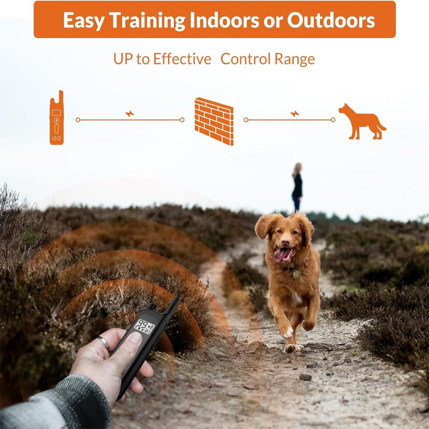 BEFYUS Anti Dog Bark Collar with Remote - Smart Waterproof Dog Training Shock Collar for 8-120 lbs Small Medium Large Dogs with Adjustable Safe Shock Modes,Beep and Vibration