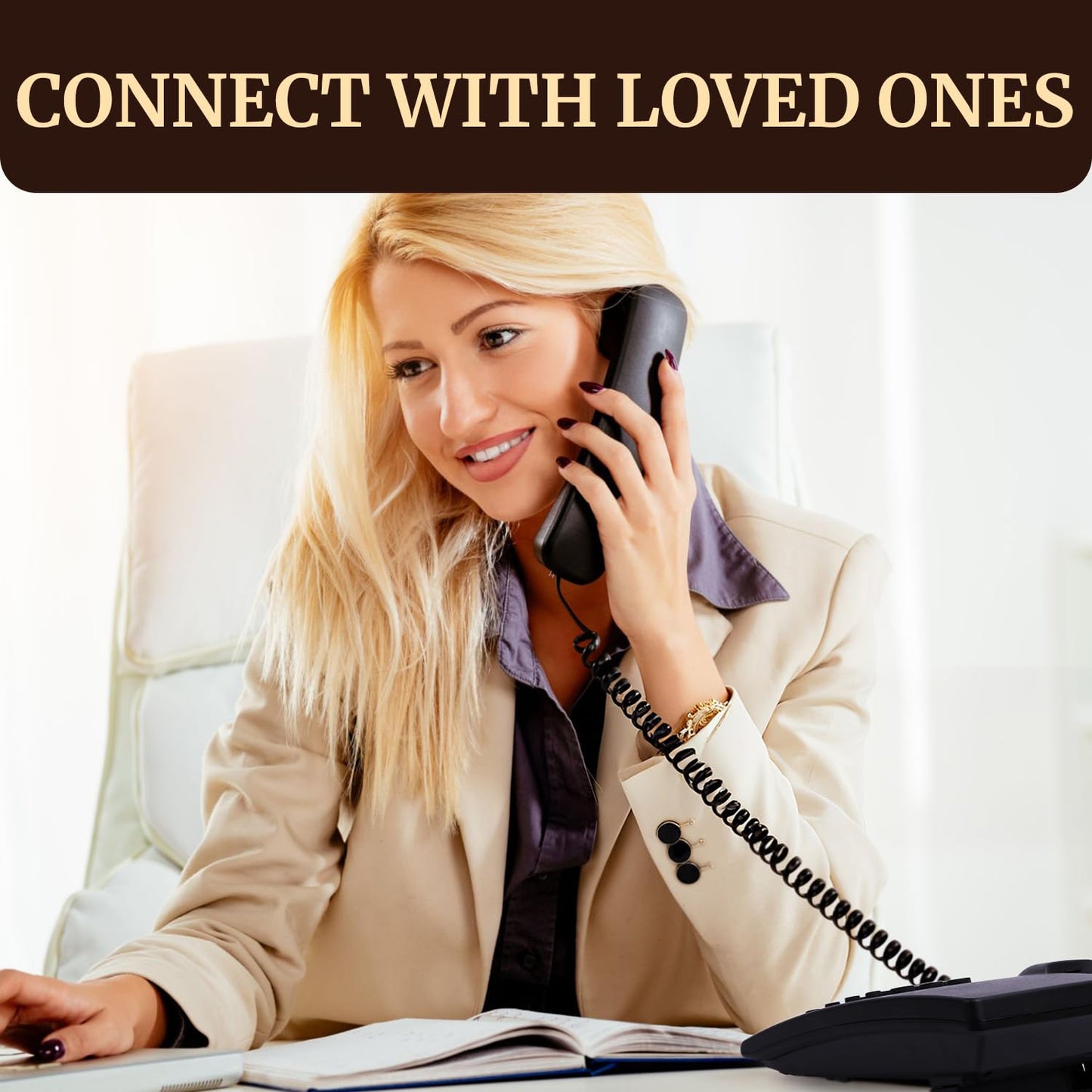 Uvital Landline Telephone for Home, Corded Phone for Landline, Telephone Landline Phones, One Key Redial, Flash, Mute, Pause, Easy to Operate, Desktop Phone for Home or Office, Black