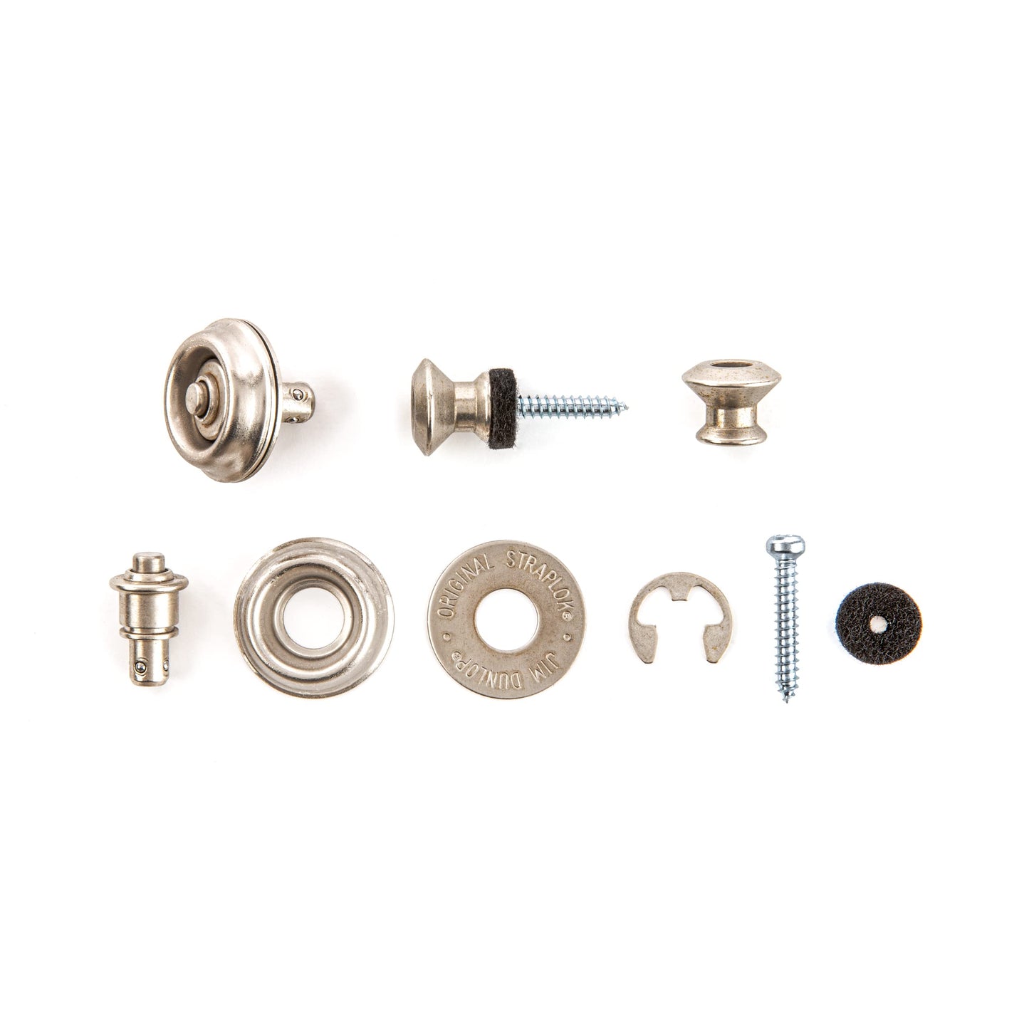 JIM DUNLOP Vintage Nickel Dual Design Guitar Strap Locks (SLS1035VN)