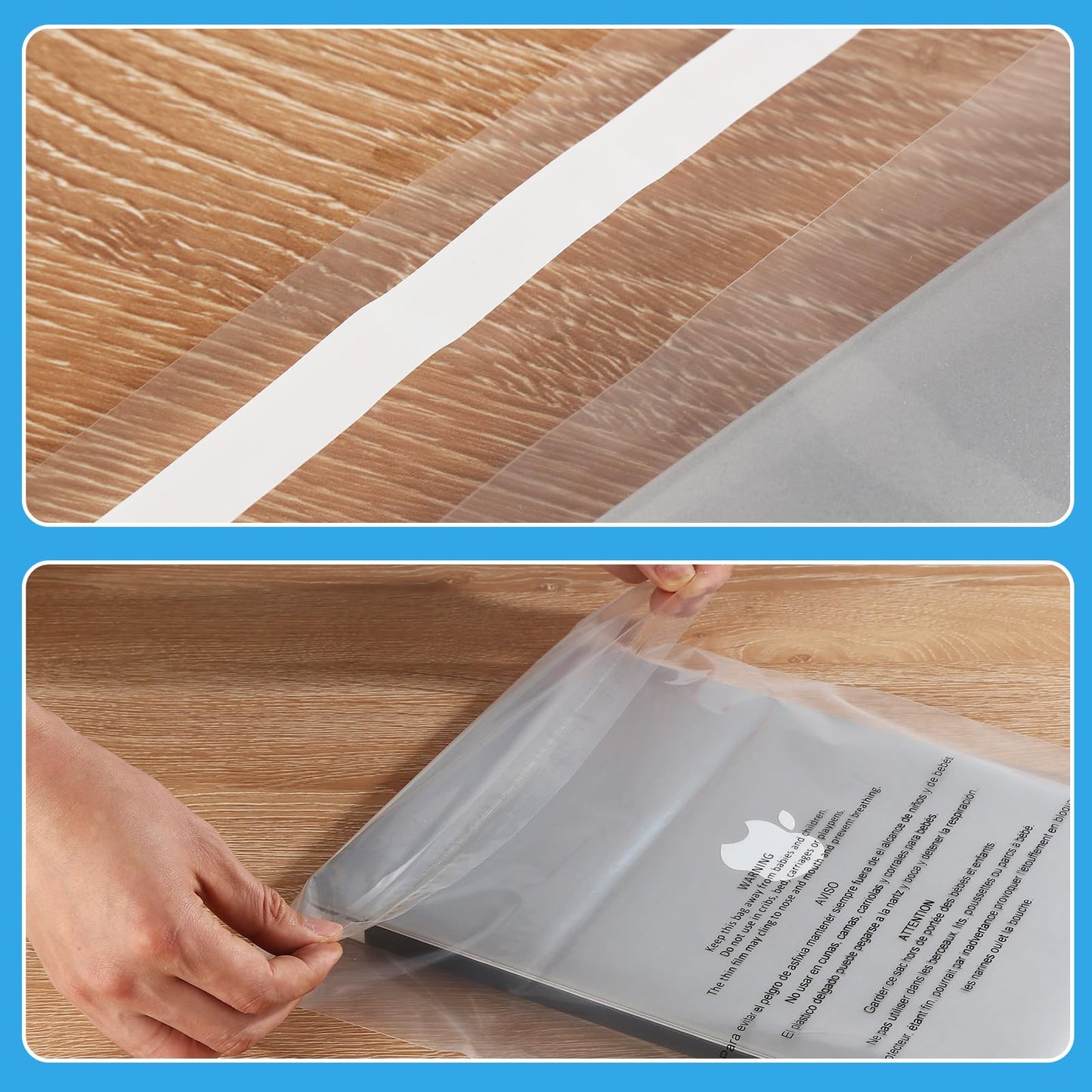 iMailer - 200 Pcs - 13" x 15" Poly Bags with Suffocation Warning Self Seal- Clear Shipping Bags 1.6 Mil for Clothing, Shirts, Packaging - Permanent Adhesive