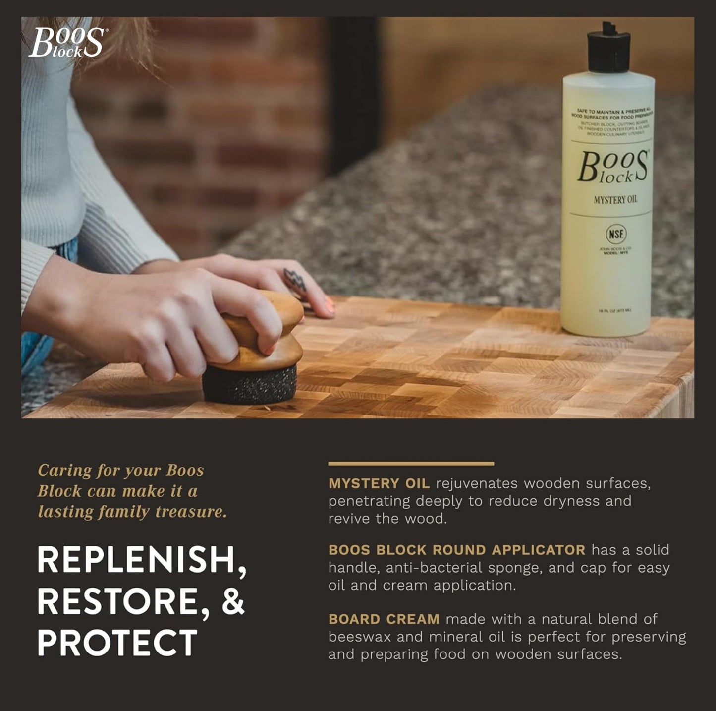 John Boos MYSB Mystery Butcher Block Oil, 16 Ounces