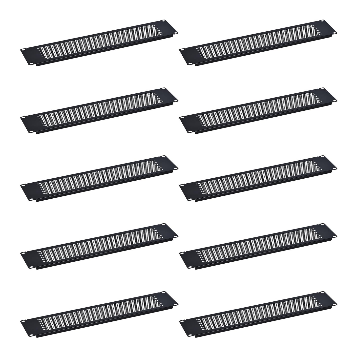 RackPath 2U Blank Rack Mount Panel Spacer with Venting (10 Pack) for 19in Server Rack Enclosure or Network Cabinet