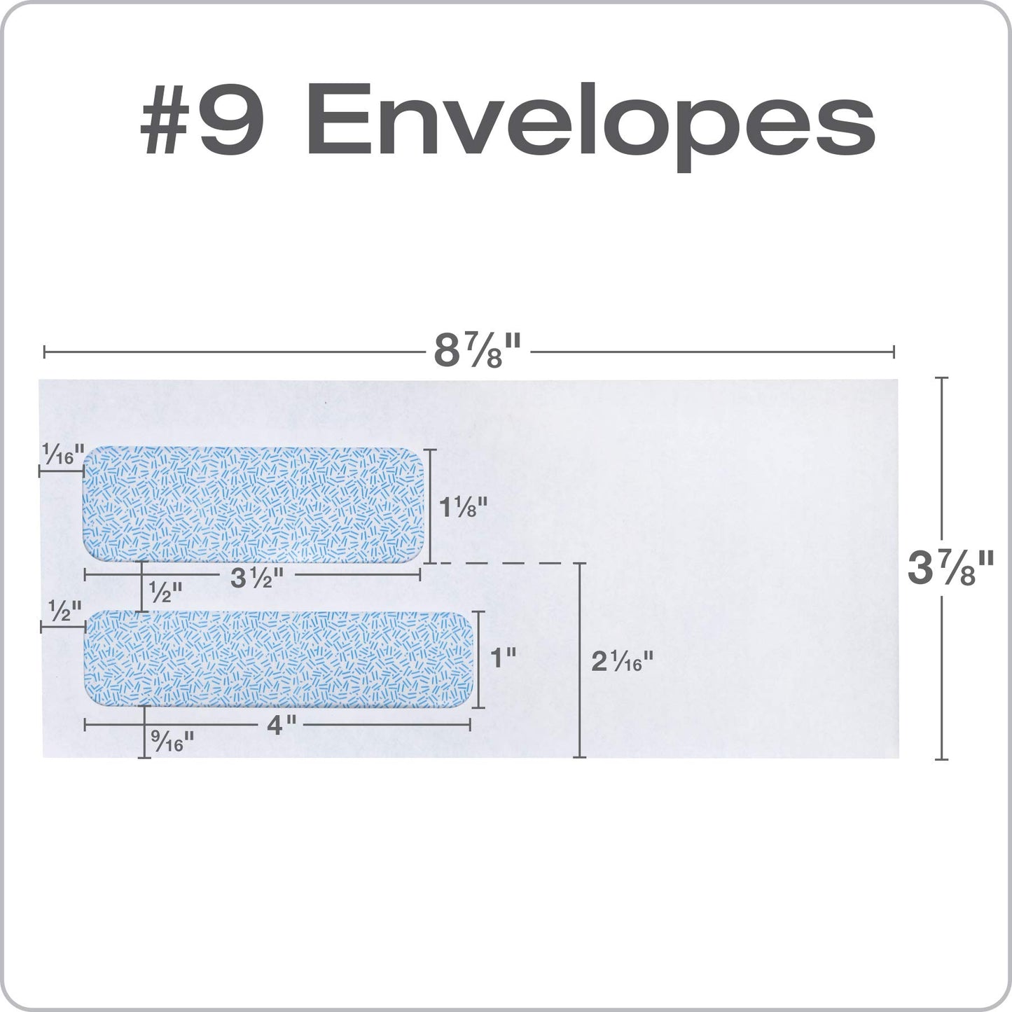 Columbian Envelopes, #9 Double Window Security, 500 Per Box, SimplySafe Tamper Evident, Pull Strip, Peel and Seal, White, 3-7/8" x 8-7/8" for Invoices and Statements
