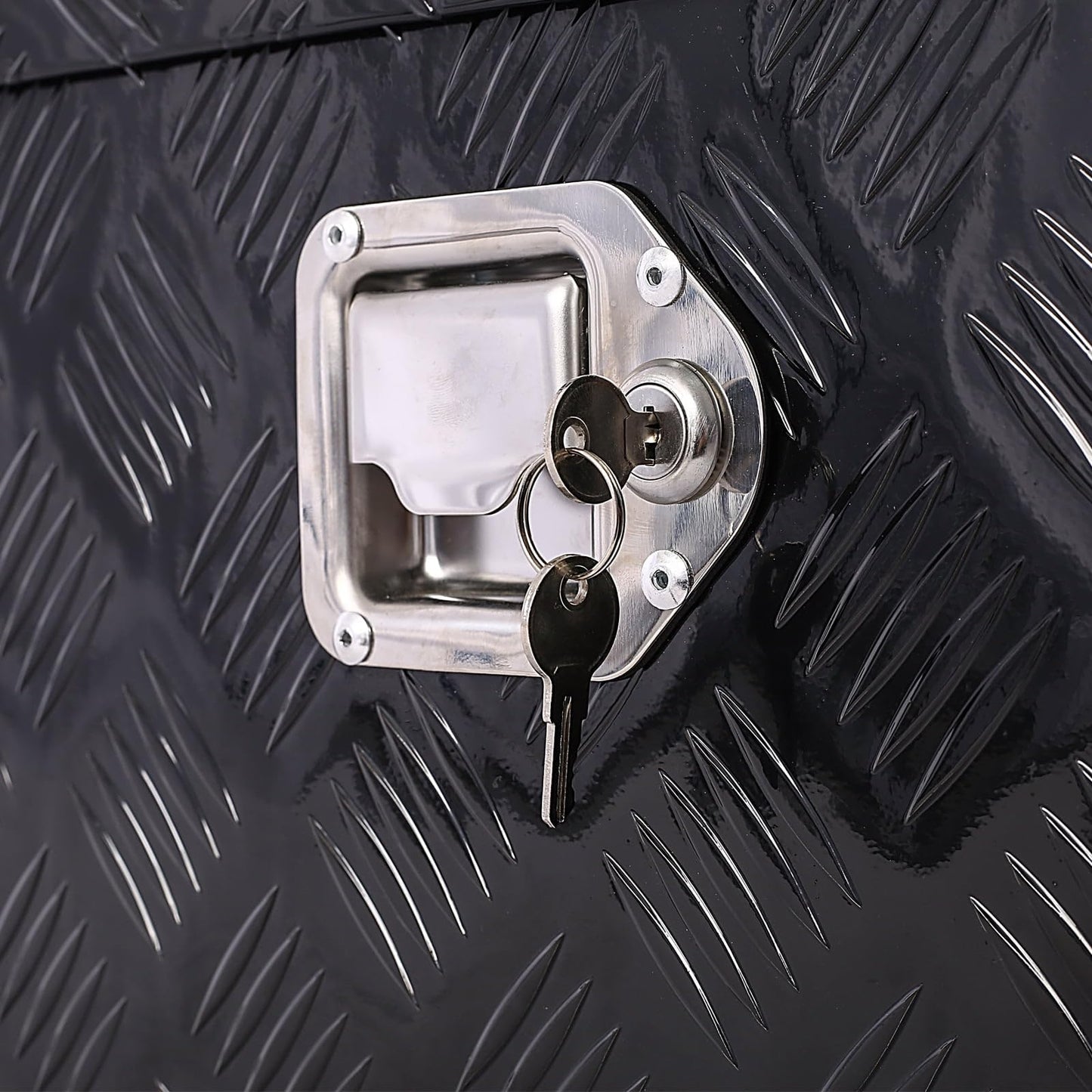 Elsjoy Set of 2 Truck Tool Box Latch, Stainless Steel Trailer Toolbox Latch Replacement, RV Paddle Handle Latch Tool Box Lock with Keys & Rivets for Truck RV Trailer Door UTV ATV Toolbox