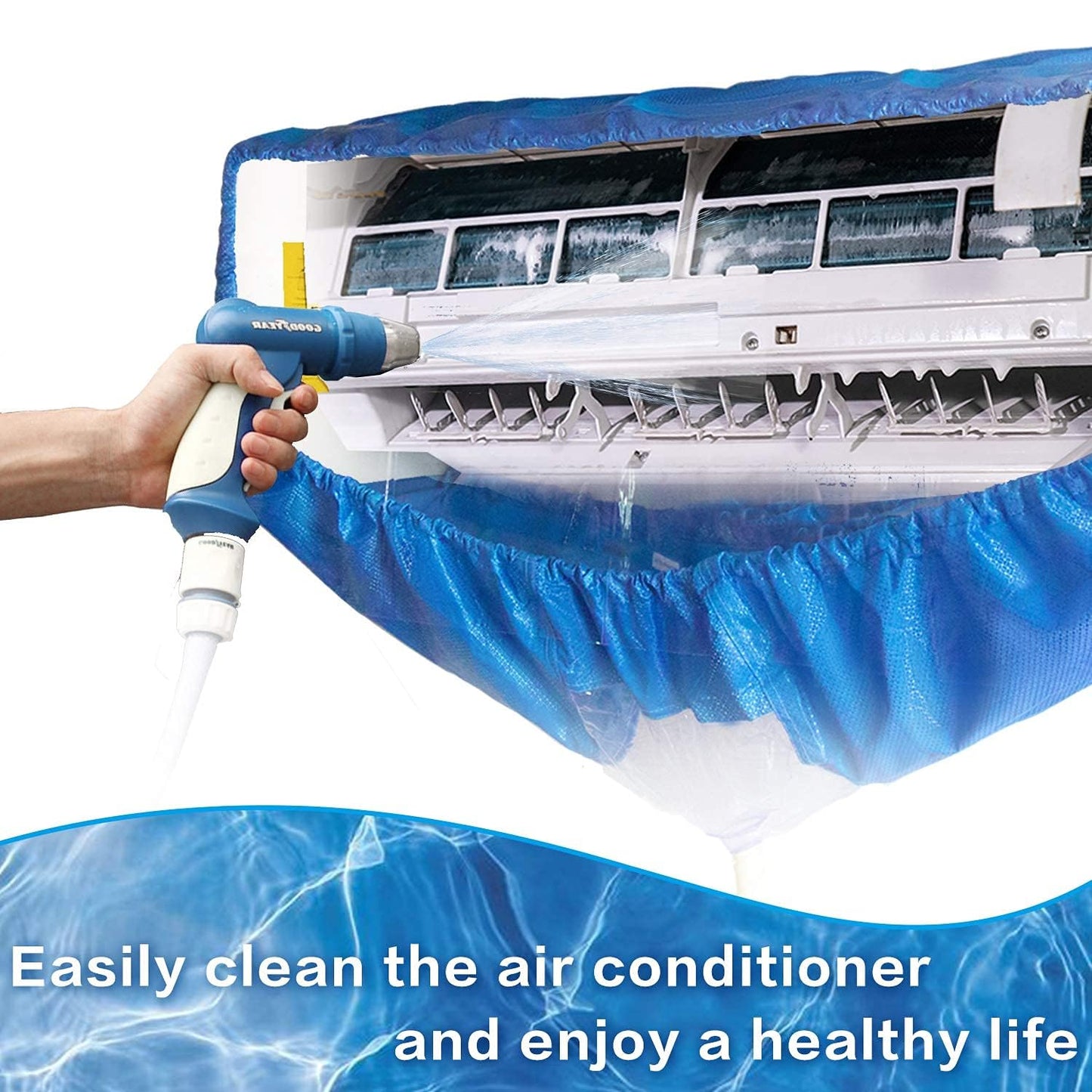 Split Air Conditioning Service Bag with Water Pipe, Wall Mounted Air Conditioning Cleaning Kit (Large)