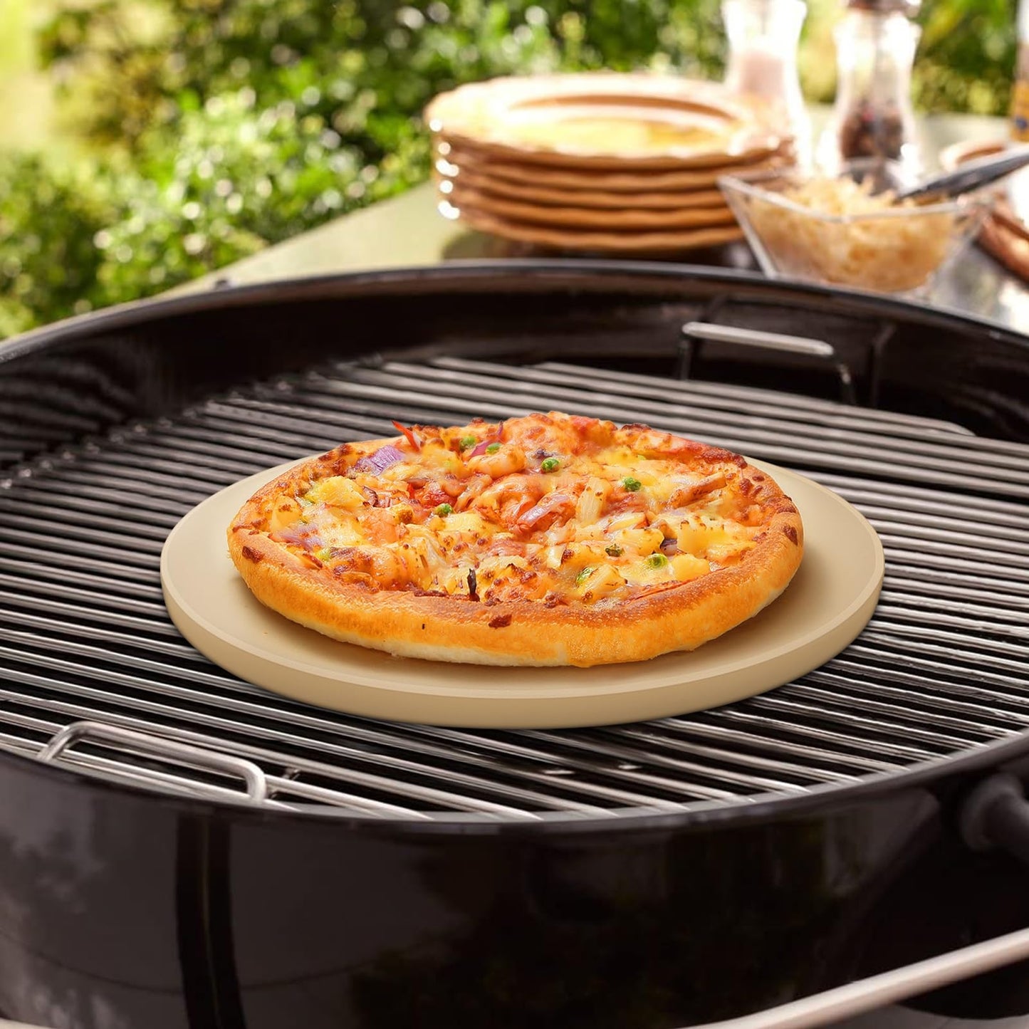 Unicook Pizza Stone for Oven and BBQ, 10.25 Inch Round Cordierite Baking Stone, Personal Sized Pizza Pan, Ideal for Baking Crisp Crust Bread, Cookies and More