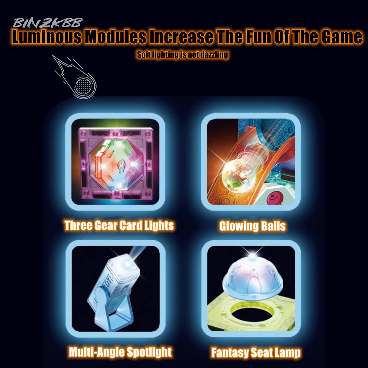 BINZKBB Light Magnetic Tiles Building Blocks for Kids,3D Clear Educational Toys,Marble Run STEM Magnets Construction Toys Set for Kids Ages 3 4 5 6 7 8 10+Year Old Boys Girls Creative Gift(110PCS)