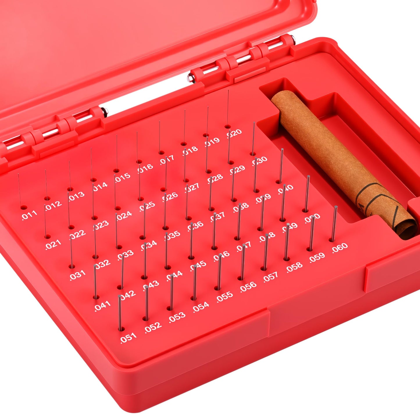 0.011”-0.060” Pin Gauge Set, Steel Gauge Pin Set with Storage Case, 50pcs Pin Gage Set, M0- Tolerance, Calibrates Gauge, Measures Hole Core Deviation Groove Keyway...