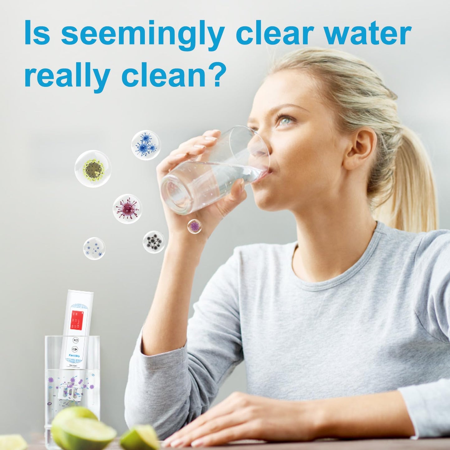 6 in 1 Water Testers for Drinking Water, Accurate Digital Pool Water Tester, UV275/TOC/COD/EC/Temp/TDS Meter Digital Water Tester for Well, Tap Water, Aquarium