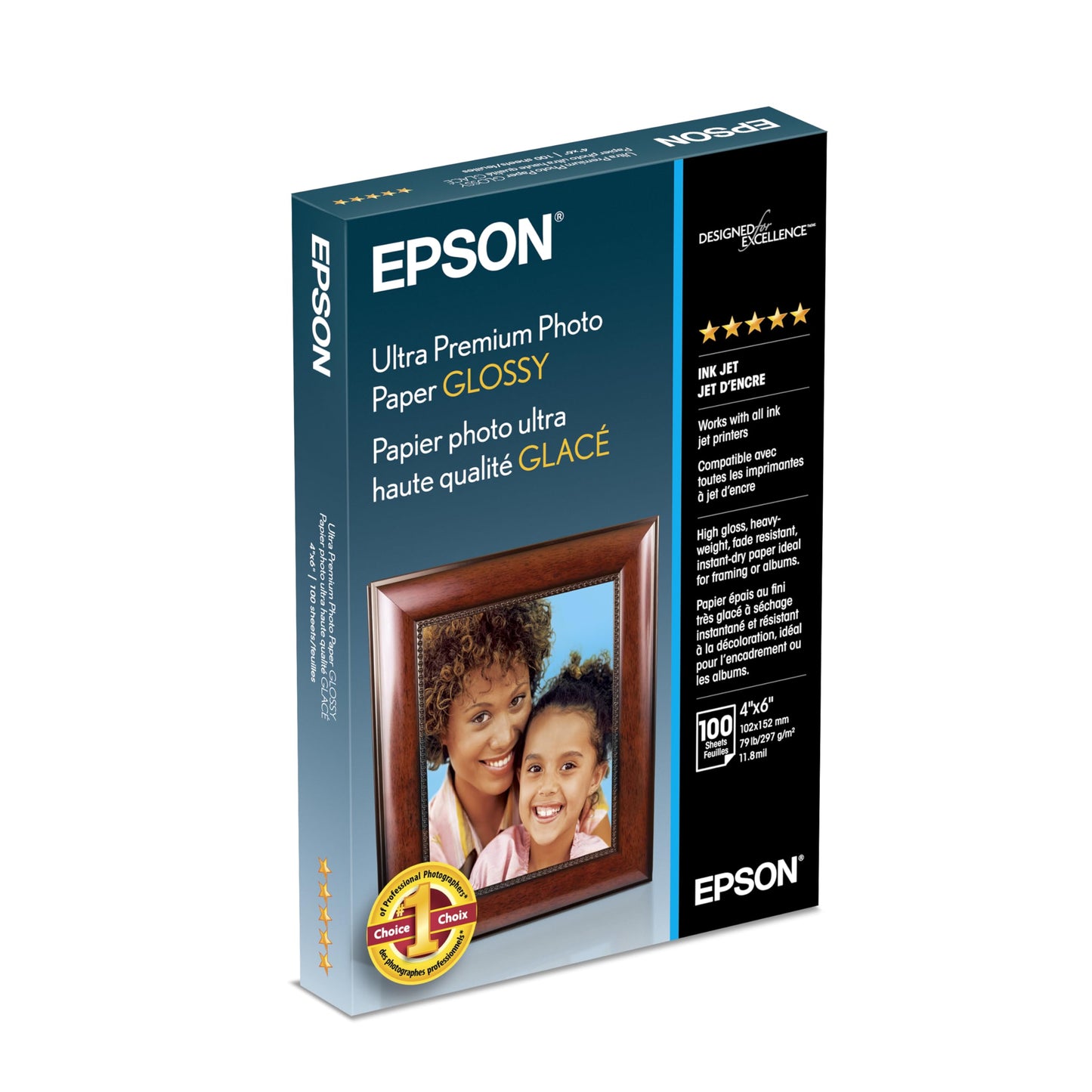 Epson S042174 Ultra premium Photo Paper Glossy, 4x6, 100 Sheets Ink