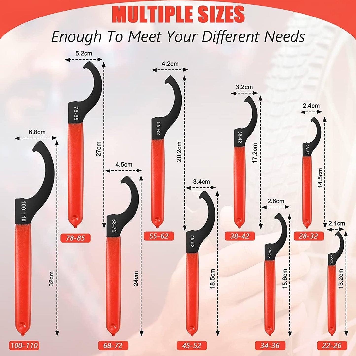 9 Pieces Universal Coilover Wrenches Tools Adjustment Shocks Spanner Wrench Set Heavy Duty Carbon Steel Coilover Wrenches for Suspension System and Shock Adjustments