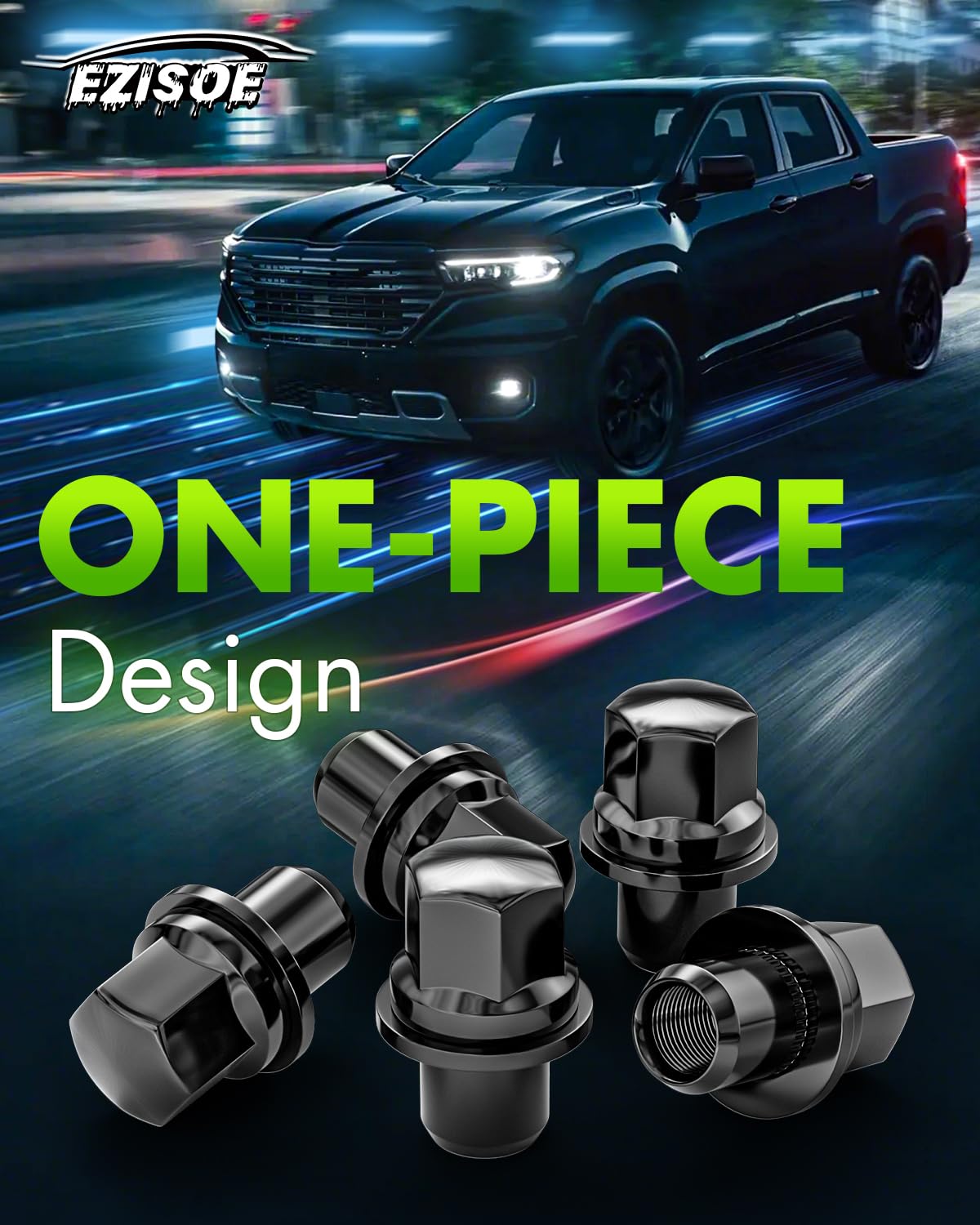 EZISOE 1.83" Black 20PCS 14x1.5 Closed End Bulge Acorn Lug Nuts - Mag Seat - 0.87" Hex Wheel Lug Nuts for Land Rover LR3 LR4 Range Rover & Sport