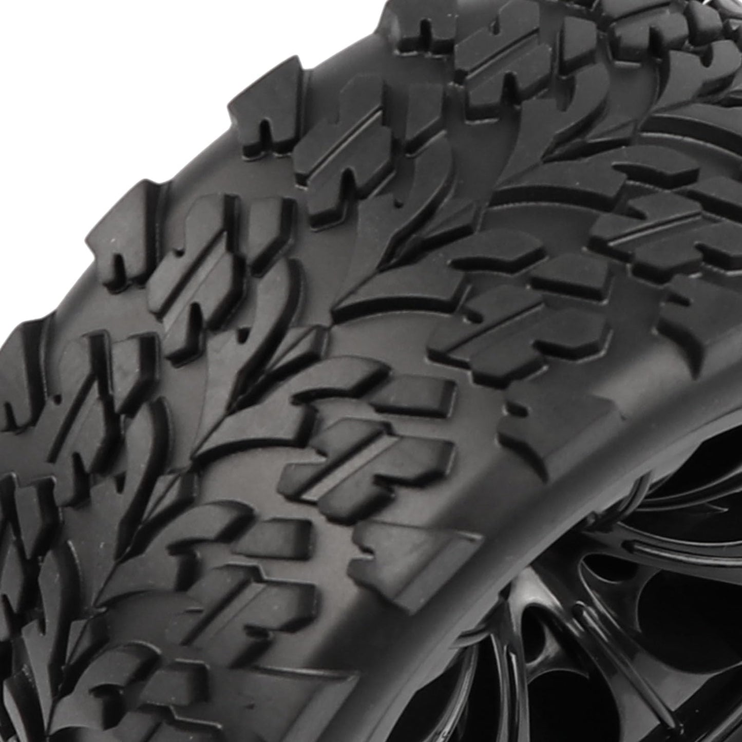 Acekeeps 4P 1/10 RC Monster Truck Tires Mounted Solid 12mm Hex Wheels for Traxxas Hoss Stampede Rustler Slash RC Car Black