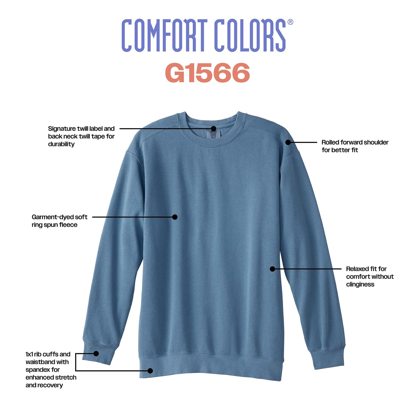 Comfort Colors Adult Crewneck Sweatshirt, Style G1566, Butter, Large
