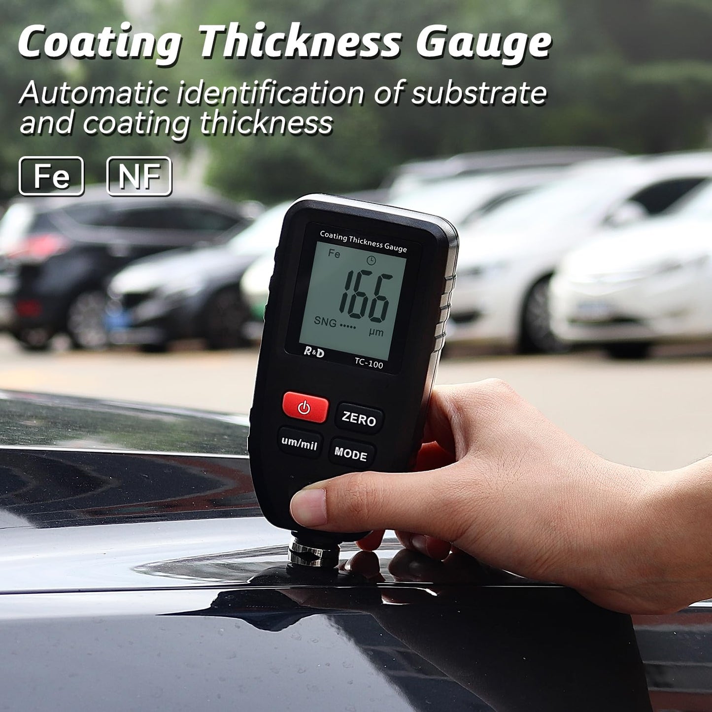 Paint Thickness Gauge TC100 Car Coating Thickness Meter for Used Car Buyers, Paint Mil Thickness Meter Gauge Check The Car’s Original Coating Auto Car Paint Meter