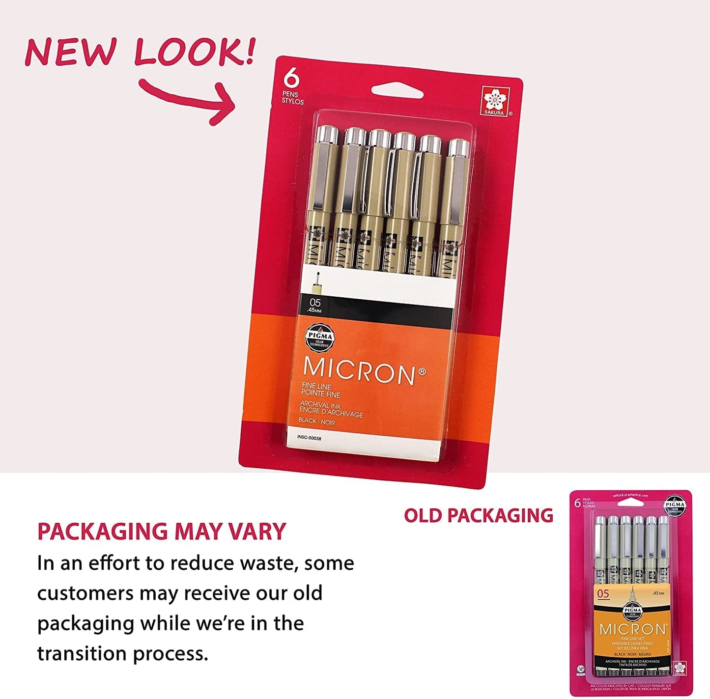 Sakura Pigma Micron Fineliner Pens - Archival Black Ink Pens - Pens for Writing, Drawing, or Journaling - Black Ink - 05 Point Size - 6 Pack