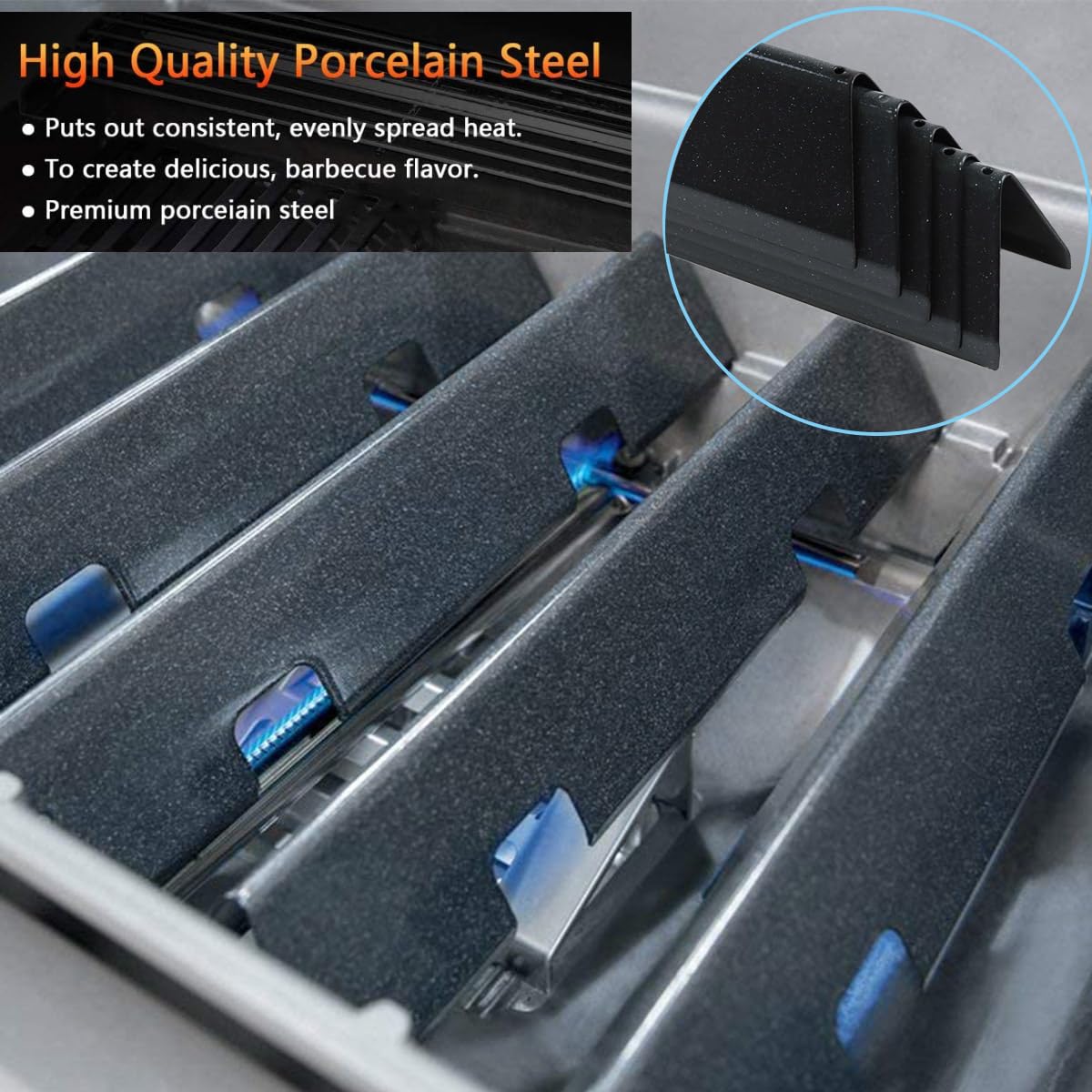 Flavorizer Bars for Weber Spirit 2 Grill Parts: Set of 5 Porcelain-enameled 15.3" Flavorizer Bar for Weber GS4 Spirit II 300, Spirit E310, S310 320 Spirit 300 Series Grills with Front Mount Control