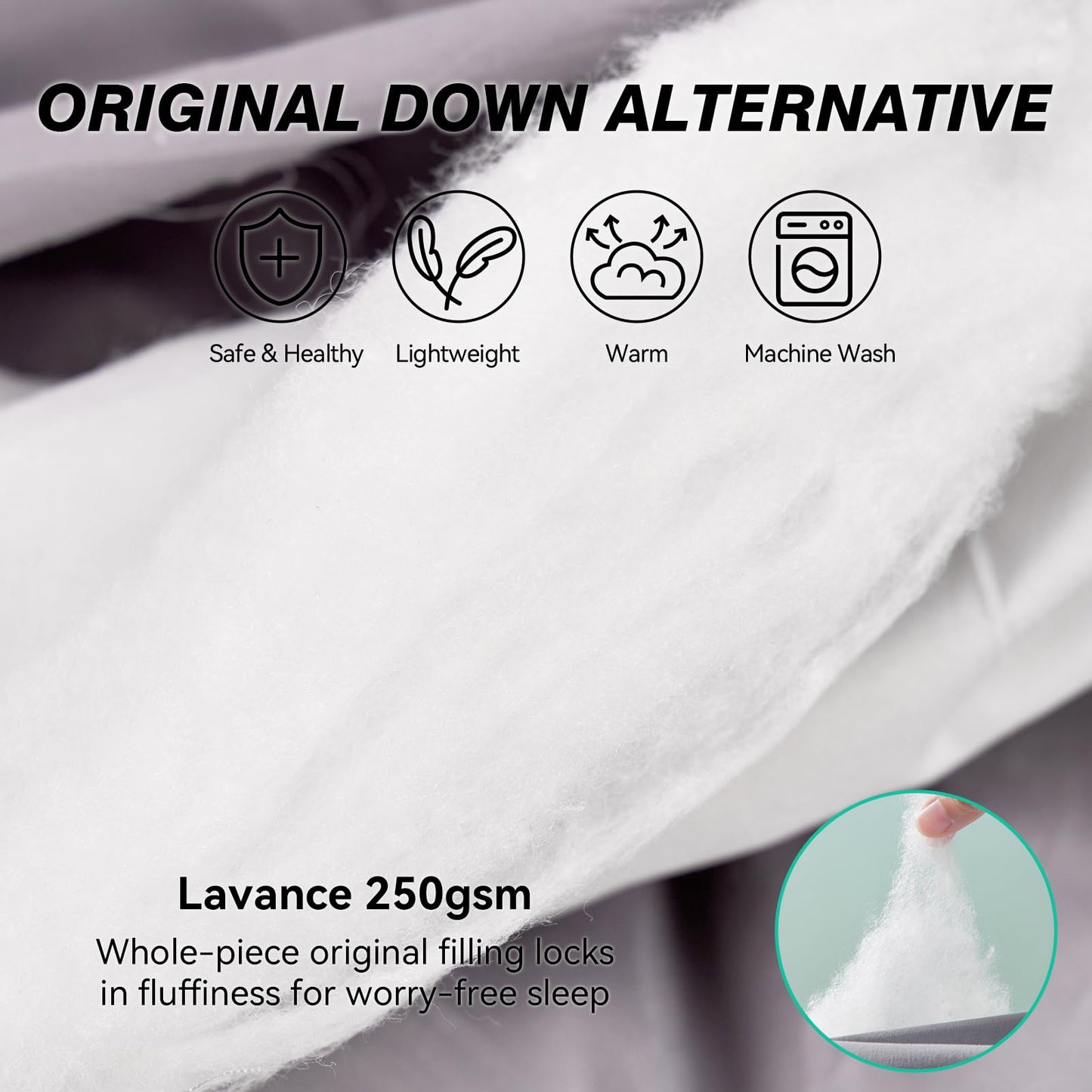 LAVANCE All Season Reversible Comforter, Quilted Queen Down Alternative Bedding Comforters, Premium Soft Microfiber Duvet(Gray, Queen 218x218cm)