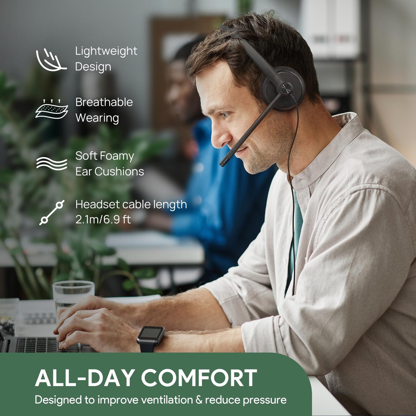 Yealink UH34 USB Headset with Noise Cancelling Microphone, Wired Headphones with Mic for PC/Computer/Laptop, Teams Certified, All Day Comfort, Easy Control for Home Office Online Class