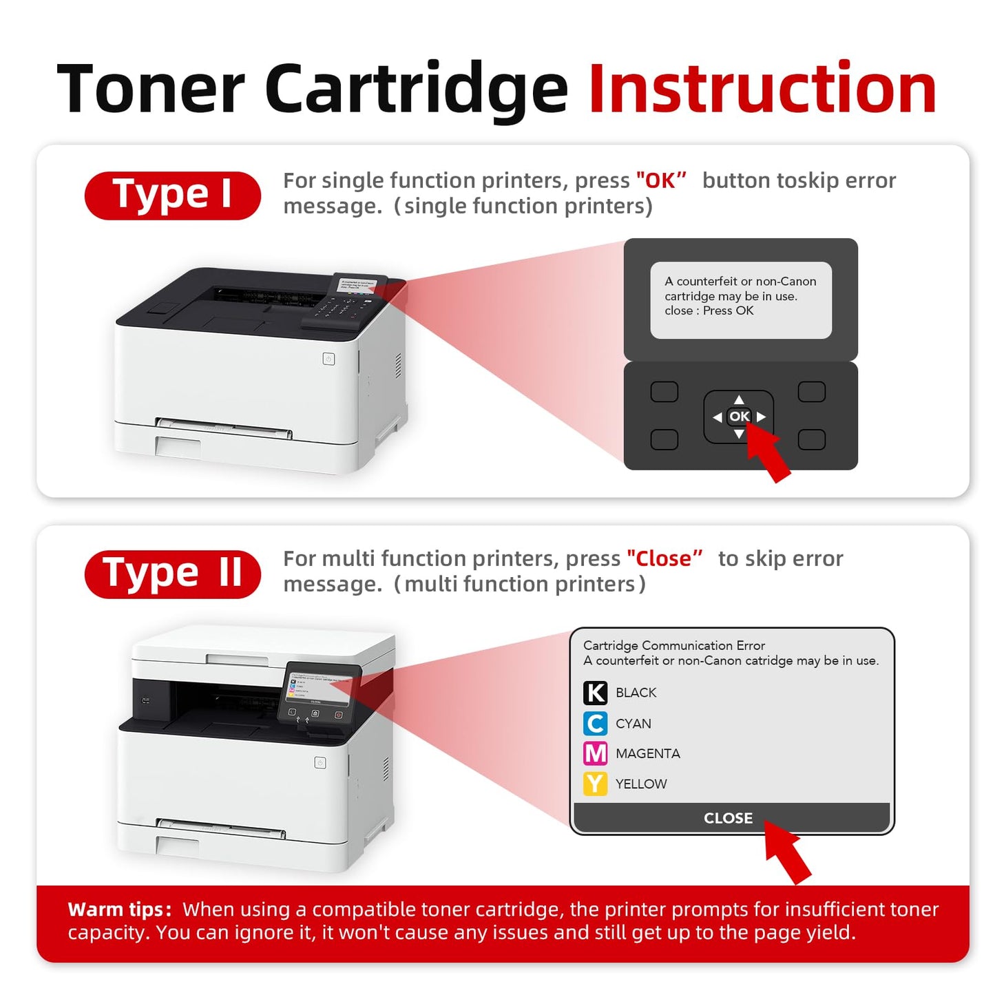 067H Toner Cartridge Replacement for Canon 067H 067 CRG-067 Work with Canon imageCLASS LBP632Cdw LBP633Cdw MF653Cdw MF654Cdw MF656Cdw Printer Toner (4 Pack)