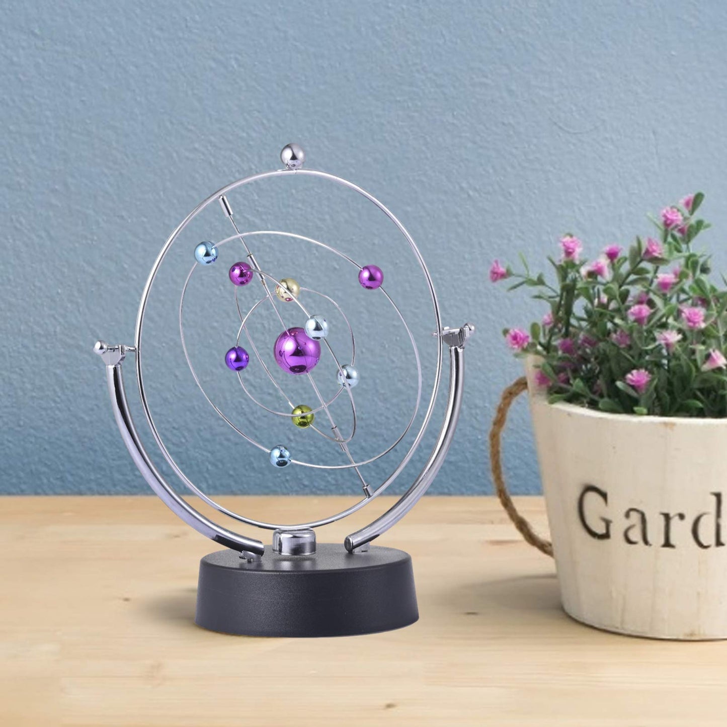 Perpetual Motion Toy, Newtons Cradle Pendulum, Simulation Planet Orbit Milky Way Swing Kinetic Art Craft, Fun Physical Science Toys Celestial Annularity Model for Home Office Desk Decor (Solar System)