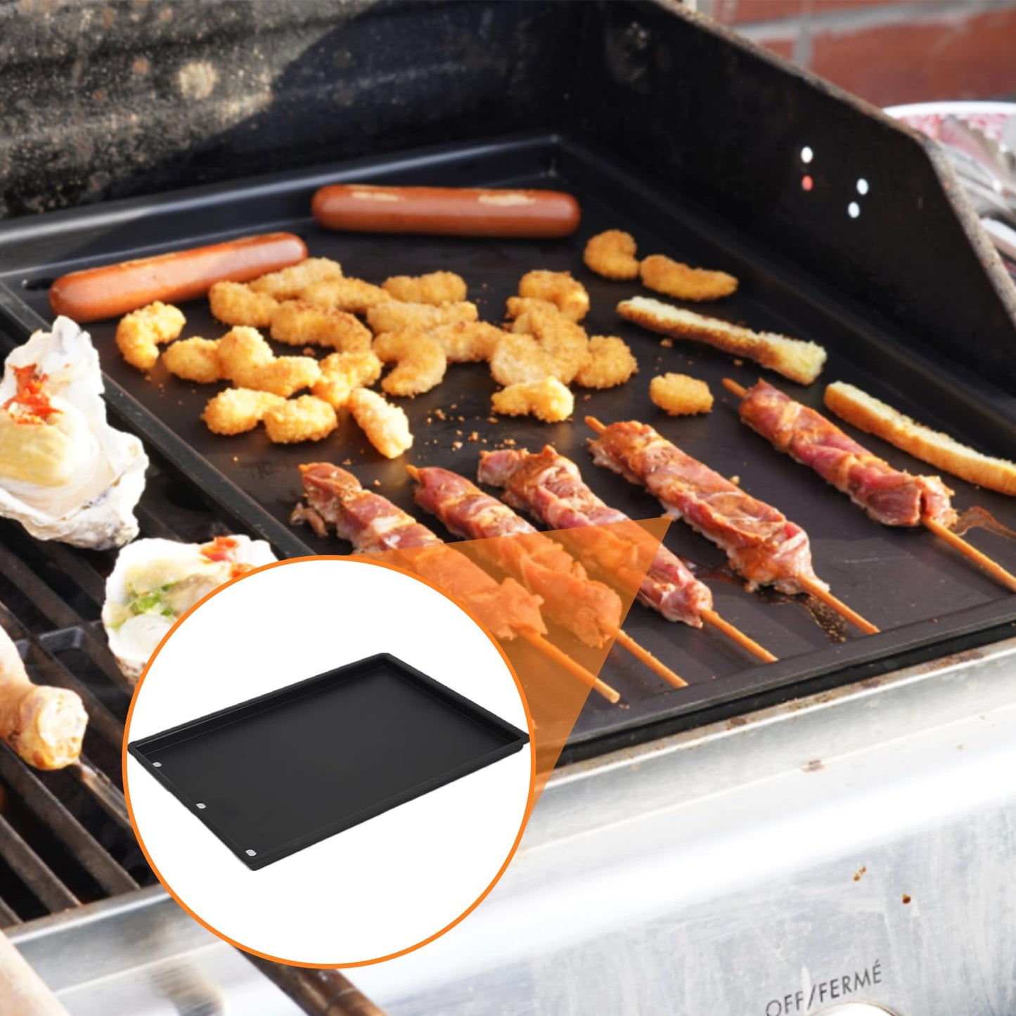 Reversible Griddle for Napoleon Prestige 500, PRO 500, LEX 485 LEX 730 Grill, Griddle Insert for Napoleon BBQ Accessories 56040 56041, Cast Iron Grill Insert Replacement Parts