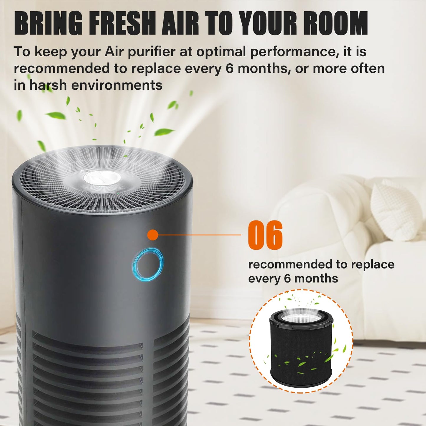 FLT4700 HEPA Filter M Replacement Compatible with Germ Guardian Air Purifier AC4700 AC4700BDLX AC4711 AC4625 AC4625BDLX FLT47CB4, H13 True HEPA + 4 Activated Carbon Filter Set