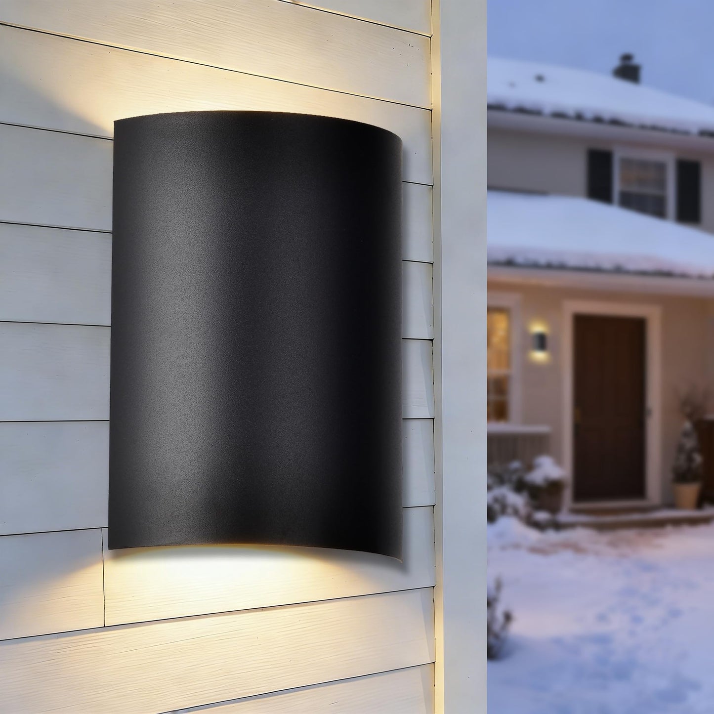 Outdoor Wall Light Fixtures, Black LED Exterior Wall Sconce for House, 3000K Warm White,Iron Hardwired Up Down Lights Lights for Porch,Garage, Front Door, Patio