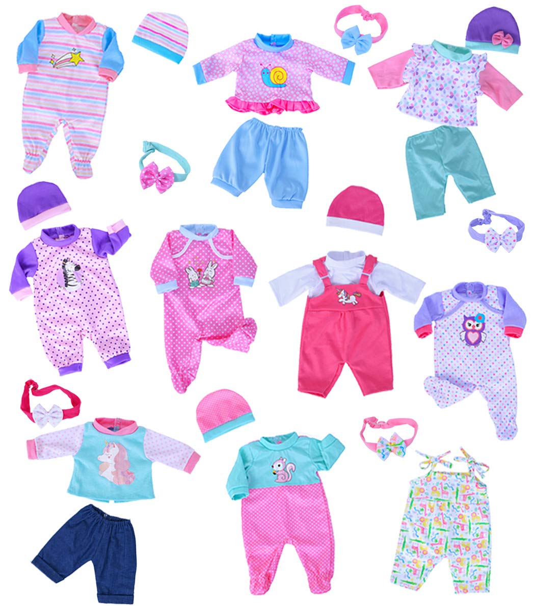 10 Sets Doll Clothes for Baby Dolls – Vibrant Outfit Perfect for 15-16-17 Inch Baby Dolls with Accessories