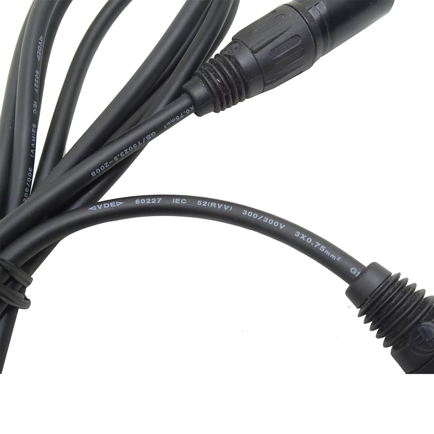 DMX Cables, 10 Pack,(3.2 ft/1m), 3 Pin XLR Male to Female, for Stage Lighting, Spotlights, DJ Lights, Black