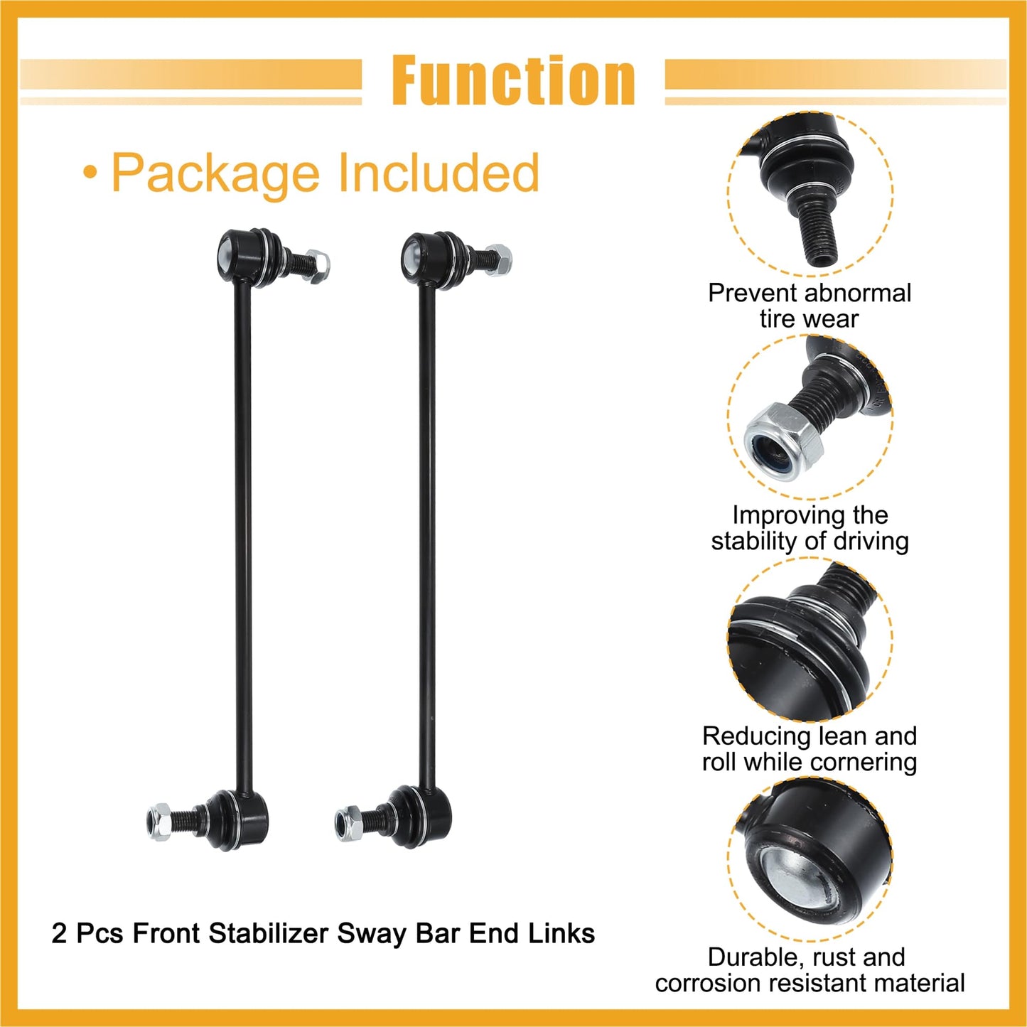 Partuto 2 Pcs Front Sway Bar Links for Hyundai Santa Fe 2013-2018 for Kia Sorento 2014-2015 Stabilizer Sway Bar Link Replacement