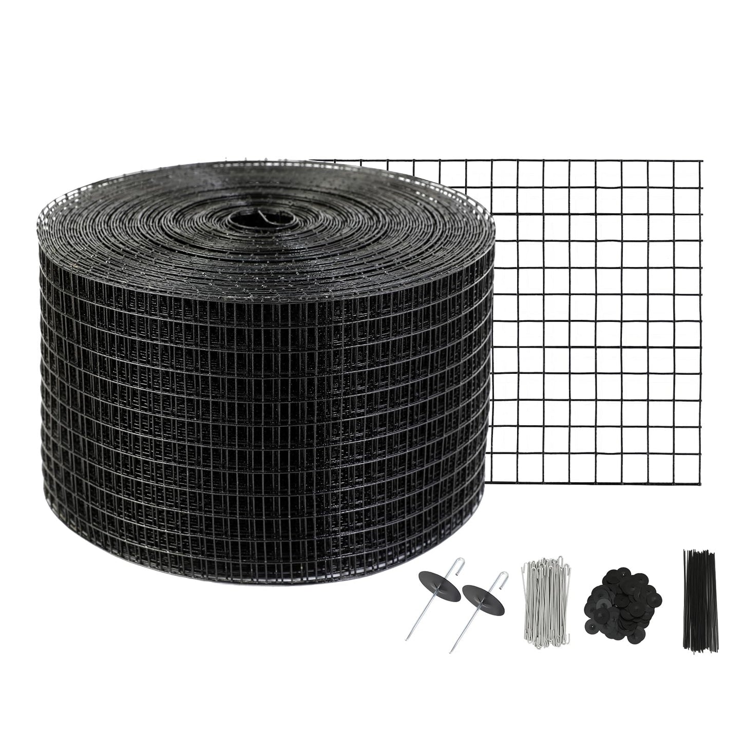 VEVOR 8 inch x 100ft Solar Panel Bird Guard, Critter Guard Roll Kit with 100pcs Stainless Steel Fasteners, Solar Panel Guard with Rust-proof PVC Coating, 1/2 inch Wire Roll Mesh