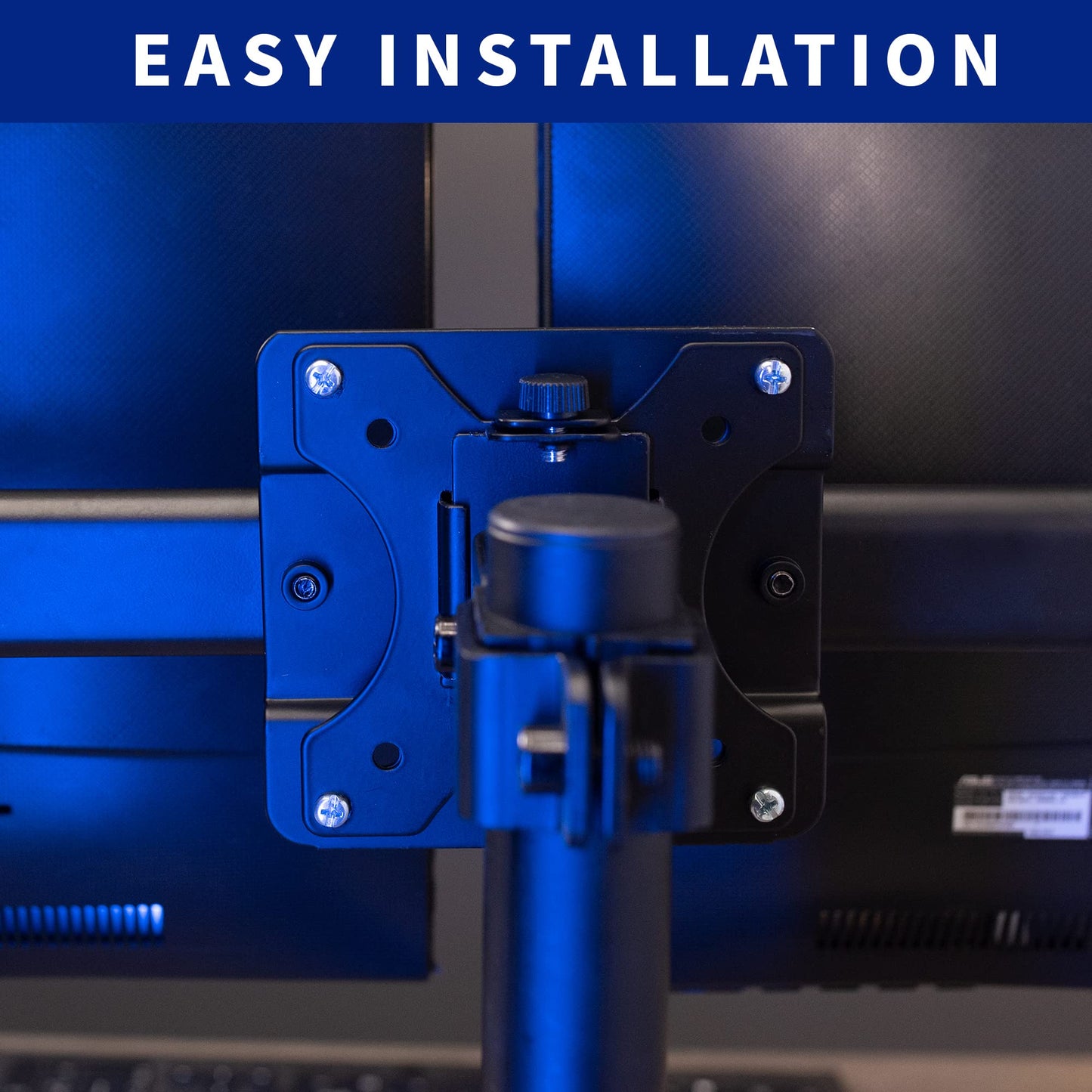 Dual VESA Bracket Adapter Horizontal Assembly Mount, 2 Monitor Screens up to 27"