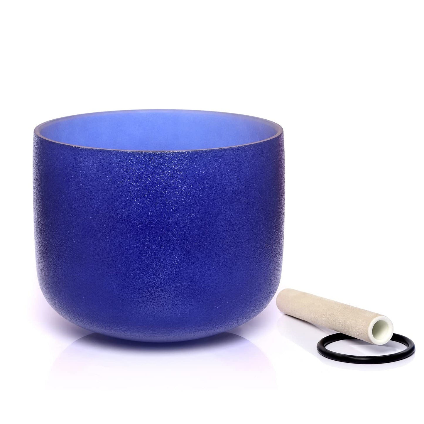 FUCHU A note Third Eyes Chakra Indigo Colored Quartz Frosted crystal singing bowl 8 inch