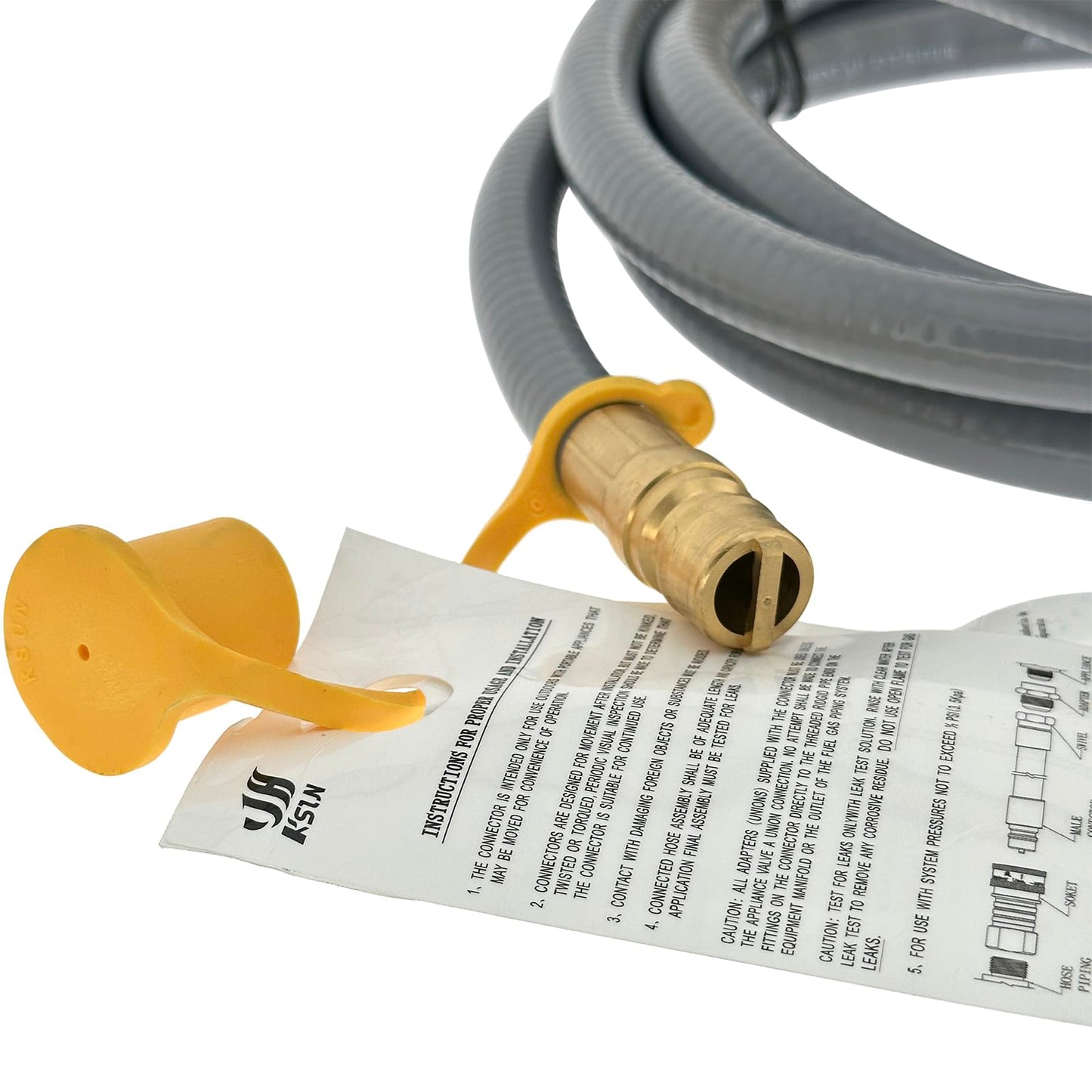 10 Feet 1/2" ID Natural Gas Hose with Quick Connect Fitting, Natural Gas Line for Grill, Pizza Oven, Heater and More Low Pressure Appliance - CSA Certified