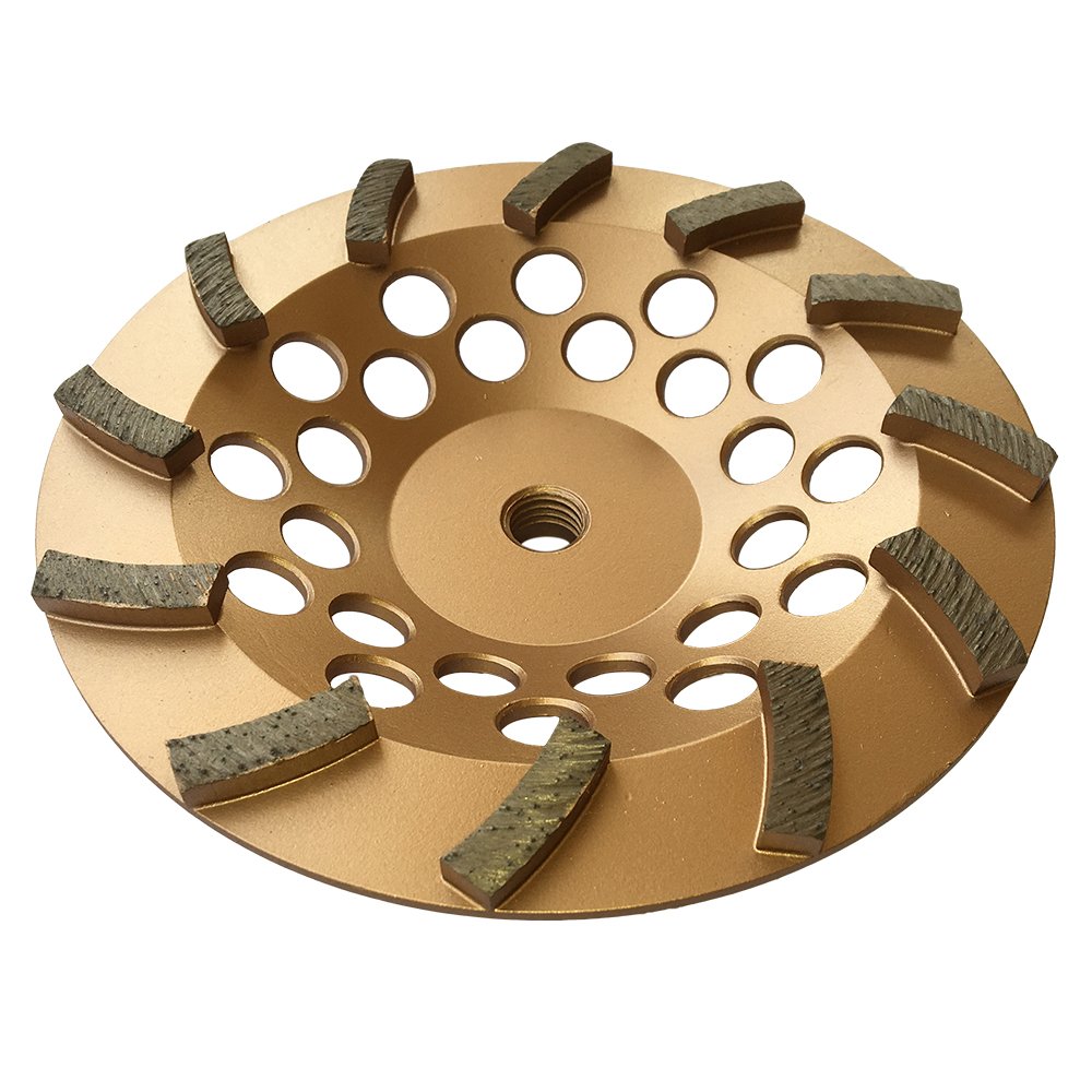 7" Diamond Grinding Wheels for Concrete or Masonry, 12 Turbo Segments, #30/40 Grit, Medium Bond, 5/8"-11 Arbor
