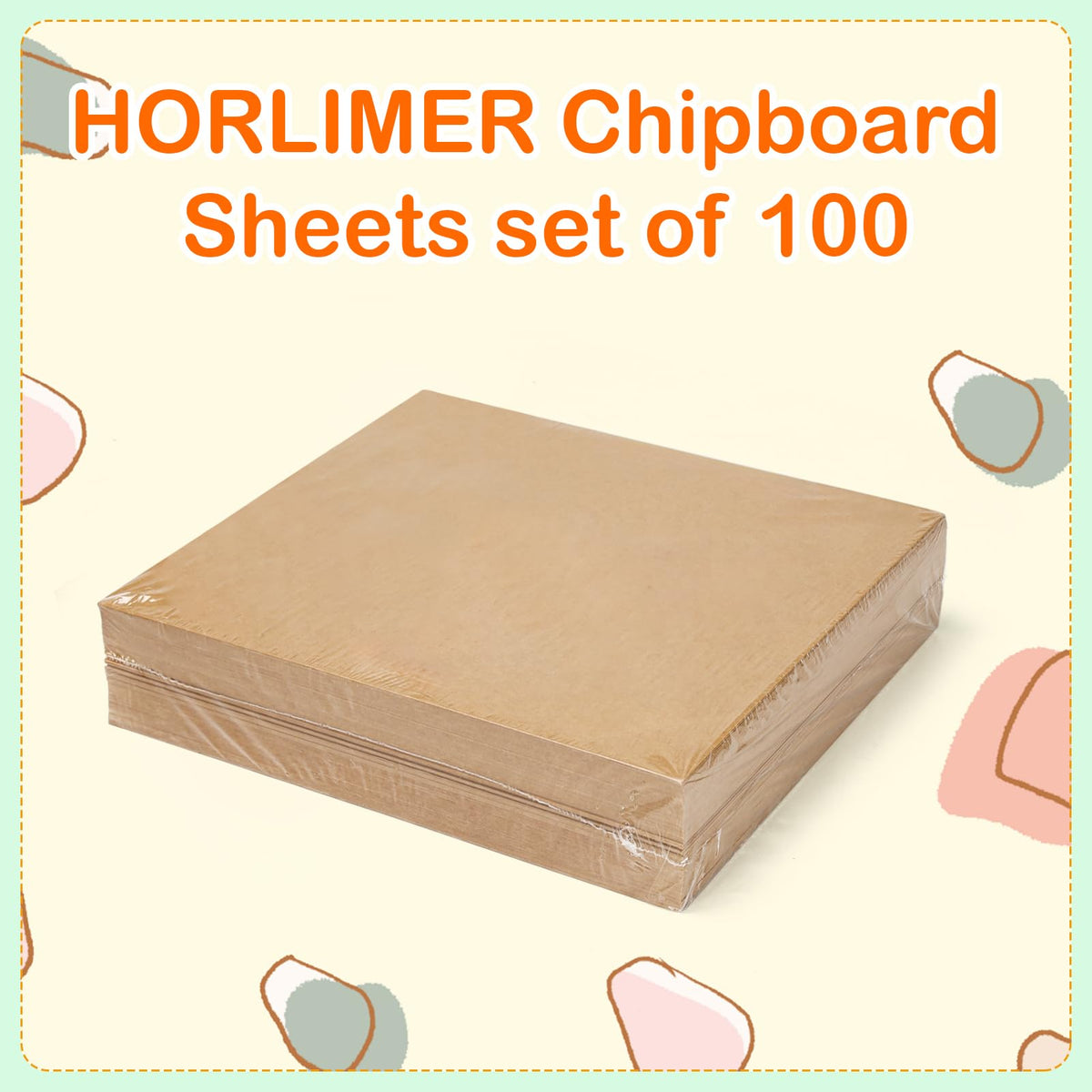 HORLIMER 100 Pack 8x10 Chipboard Sheets, Kraft Cardboard for Shipping, Book Binding, DIY Crafts