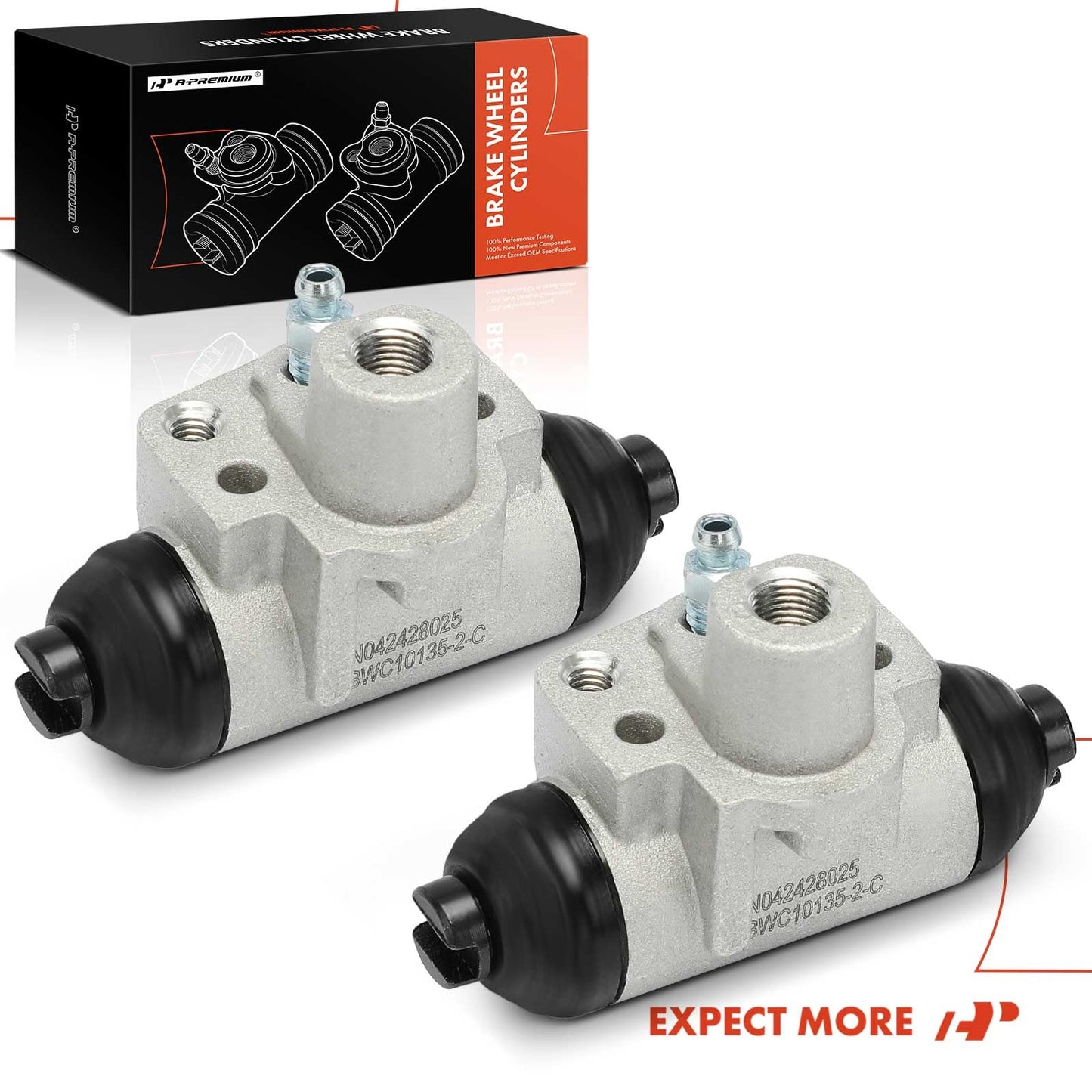 A-Premium Rear Driver and Passenger Drum Brake Wheel Cylinder Compatible with Select Honda Models - Civic 2006-2015, Fit 2009-2019, Insight 2010-2014, 2-PC Set - Replace# 43300SNAA01, 43300T5RA01
