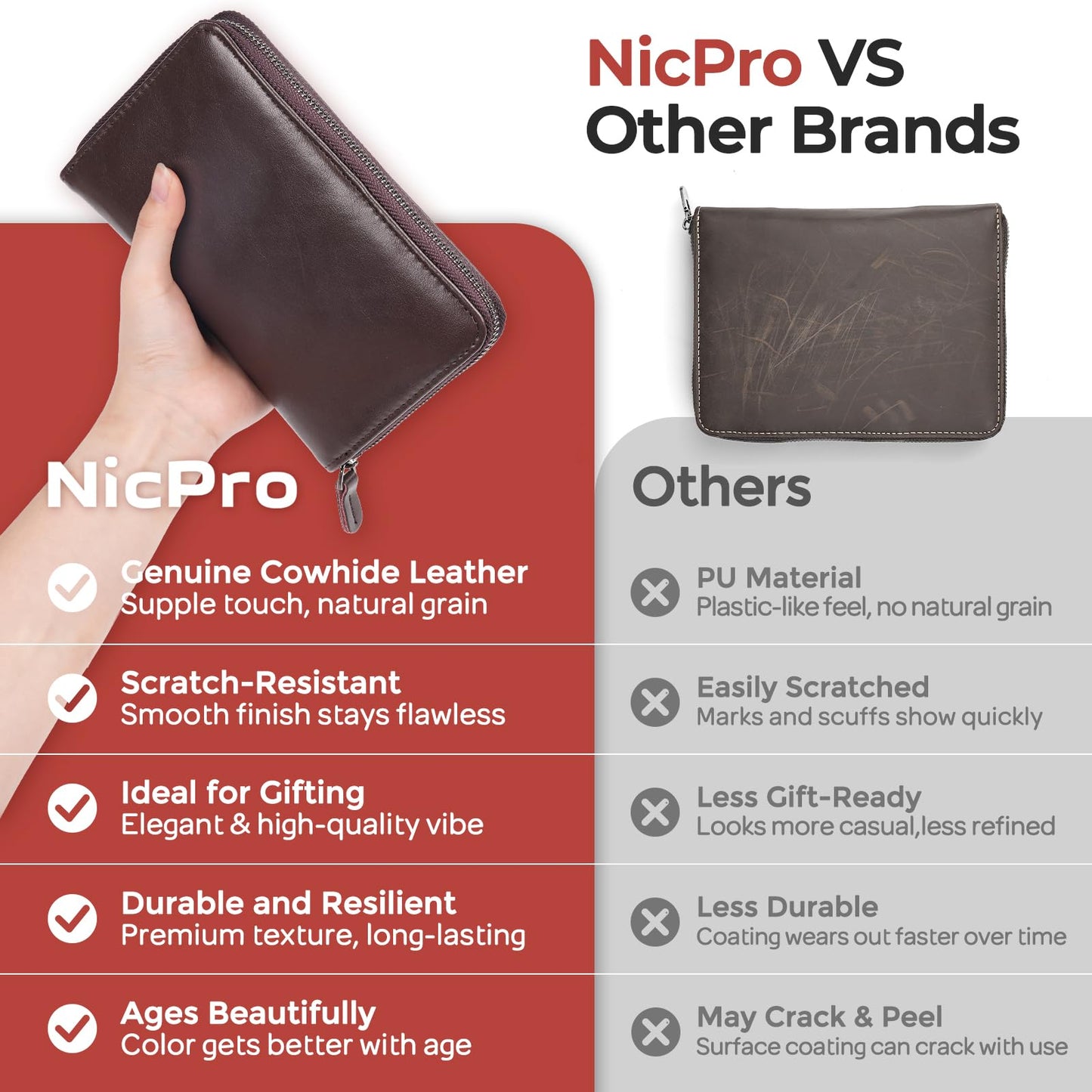 Nicpro 20PCS Metal Mechanical Pencil Set in Leather Case, 0.3, 0.5, 0.7, 0.9 mm & 2mm Lead Pencil Holders, 9 Tube (4B 2B HB 2H) Lead Refills(Black & Colors), Erasers For Art Drafting Sketching Drawing