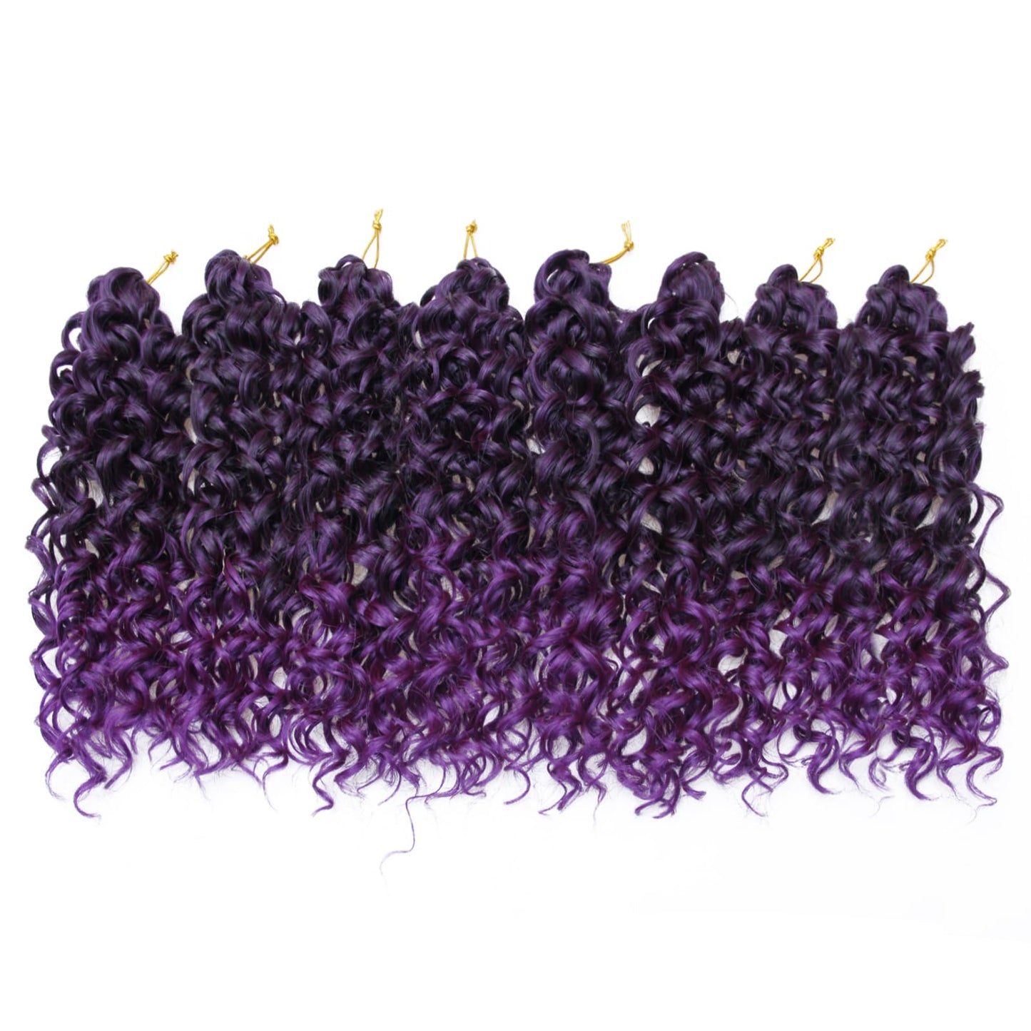 8 Packs Curly Crochet Hair GoGo Curl Crochet hair for Black Women Deep Wave Braiding hair,Synthetic Bohemian Crochet Braid Water Wave Crochet hair Extensions(Purple, 14inch)