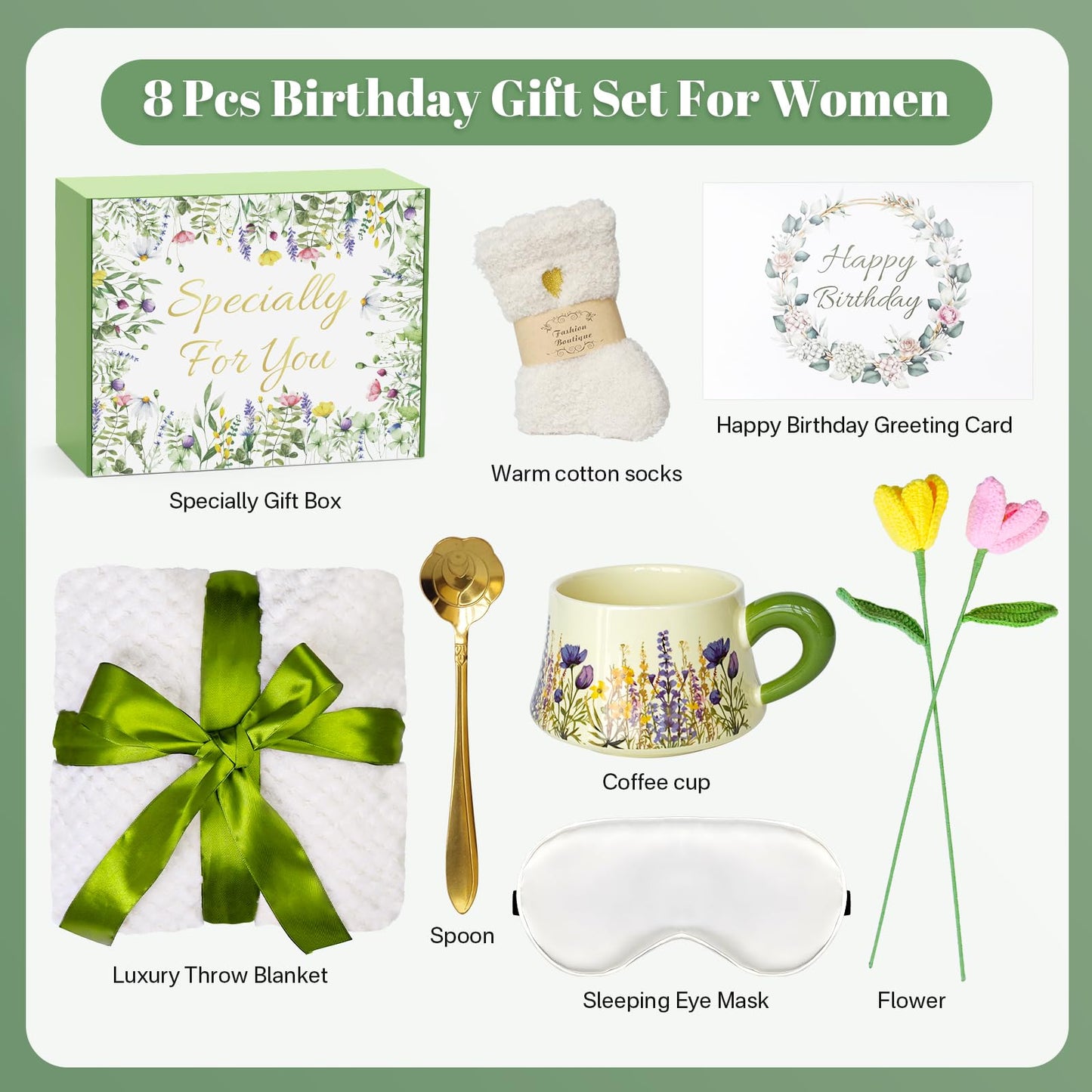 Birthday Gifts Basket for Women, Get Well Soon Package, Blanket Self Care Gifts,Relaxing Care Package,Happy Birthday Gifts for Her, Mom, Sister, Wife, Girlfriend, Friendship