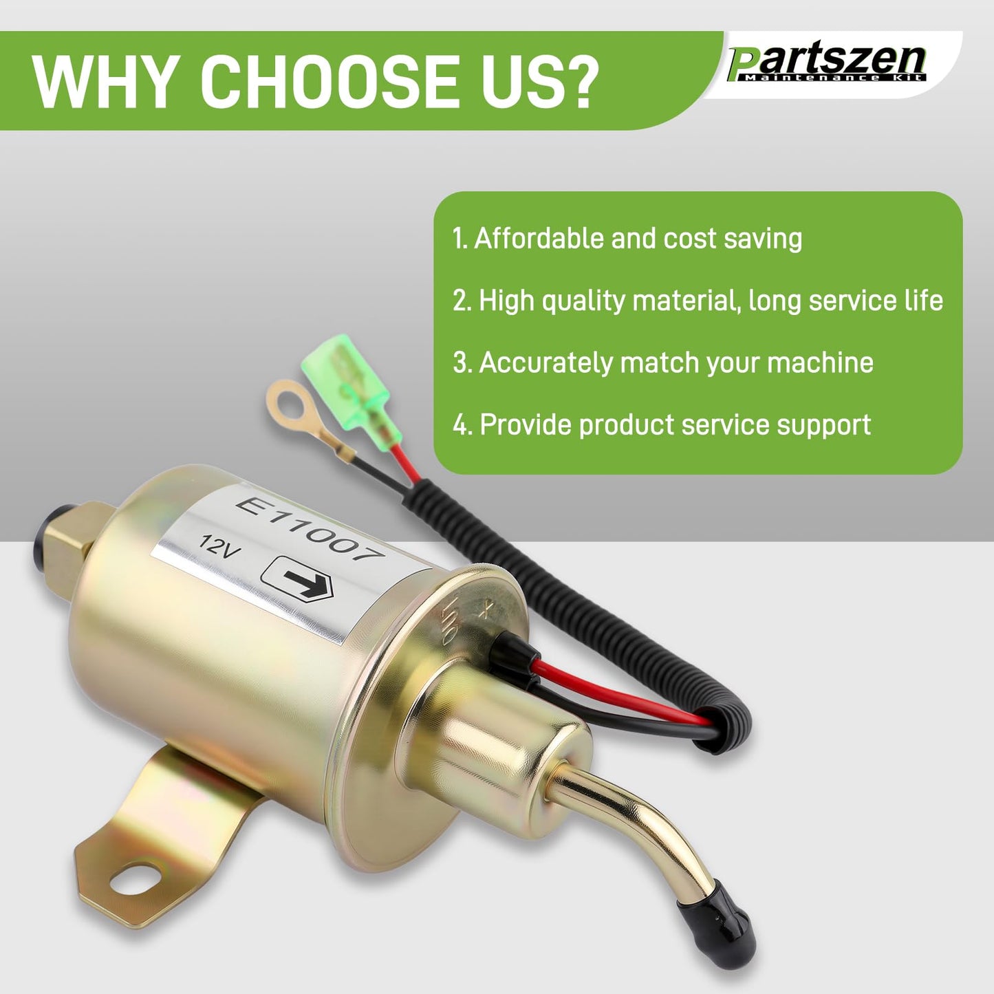 partszen 149-2311-02 149-2311-01 Fuel Pump with 149-2457 Fuel Filter parts for Onan Cummins Generator 4000 4KW Microlite MicroQuiet with 1403280 Air Filter